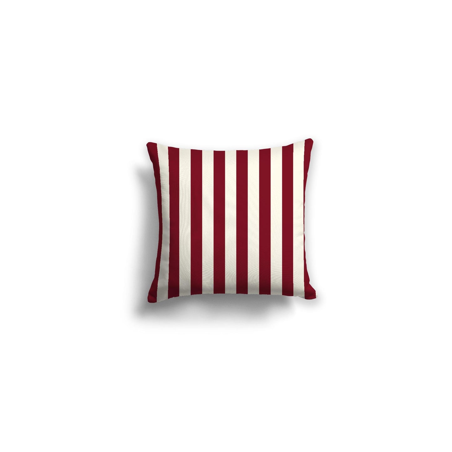 Pale Cream Spun Polyester Throw Pillow with Burgundy Red Bars on Front 14 x 14 inches / 36 x 36 cm