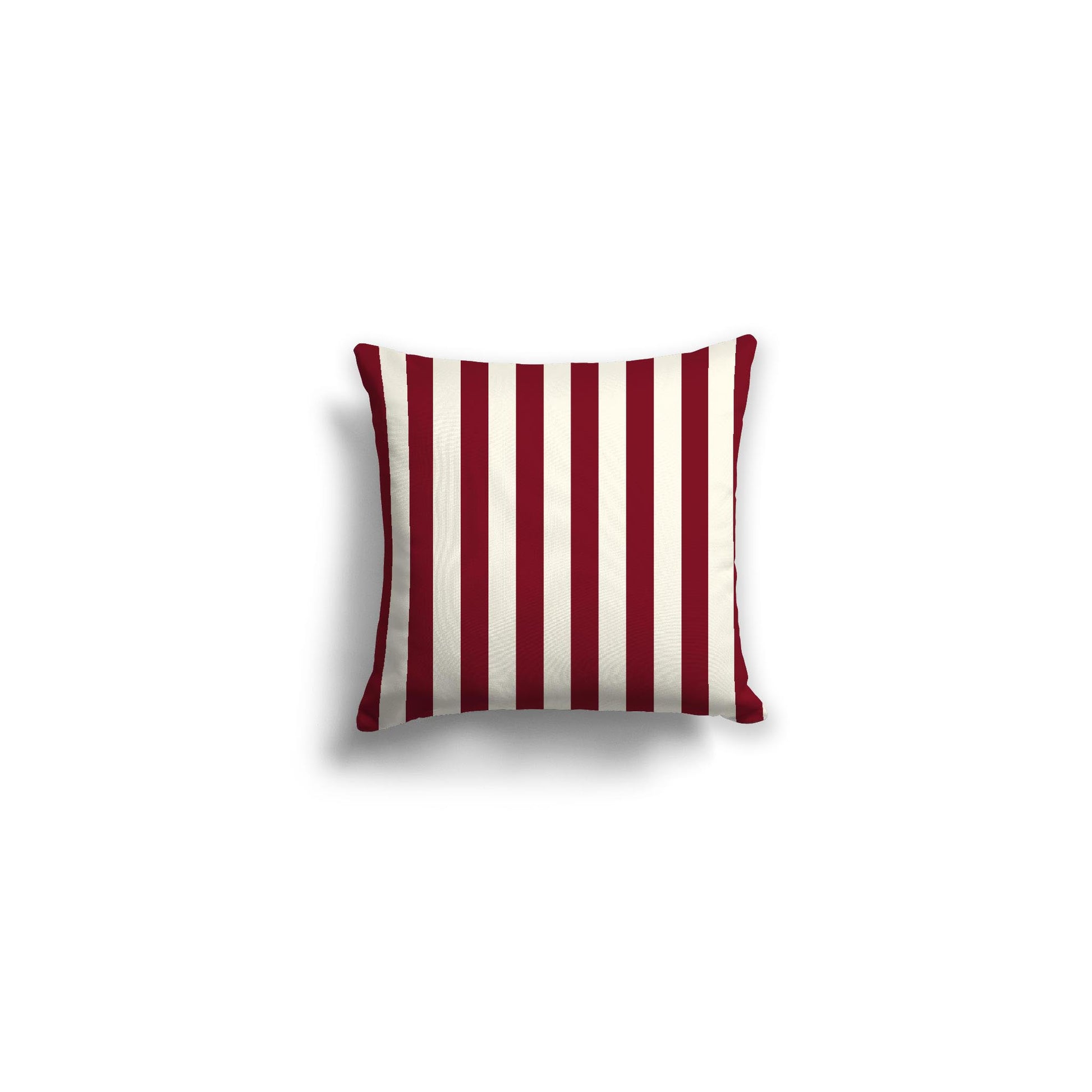 Pale Cream Spun Polyester Throw Pillow with Burgundy Red Bars on Front 14 x 14 inches / 36 x 36 cm