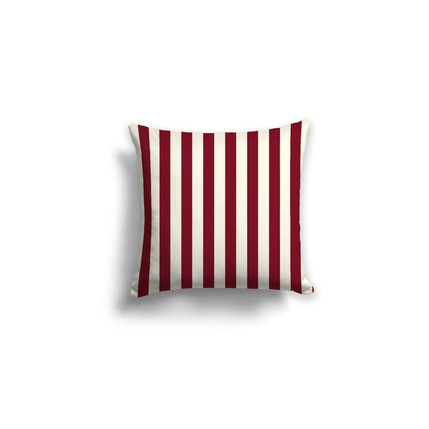 Pale Cream Spun Polyester Throw Pillow with Burgundy Red Bars on Front 16 x 16 inches / 41 x 41 cm