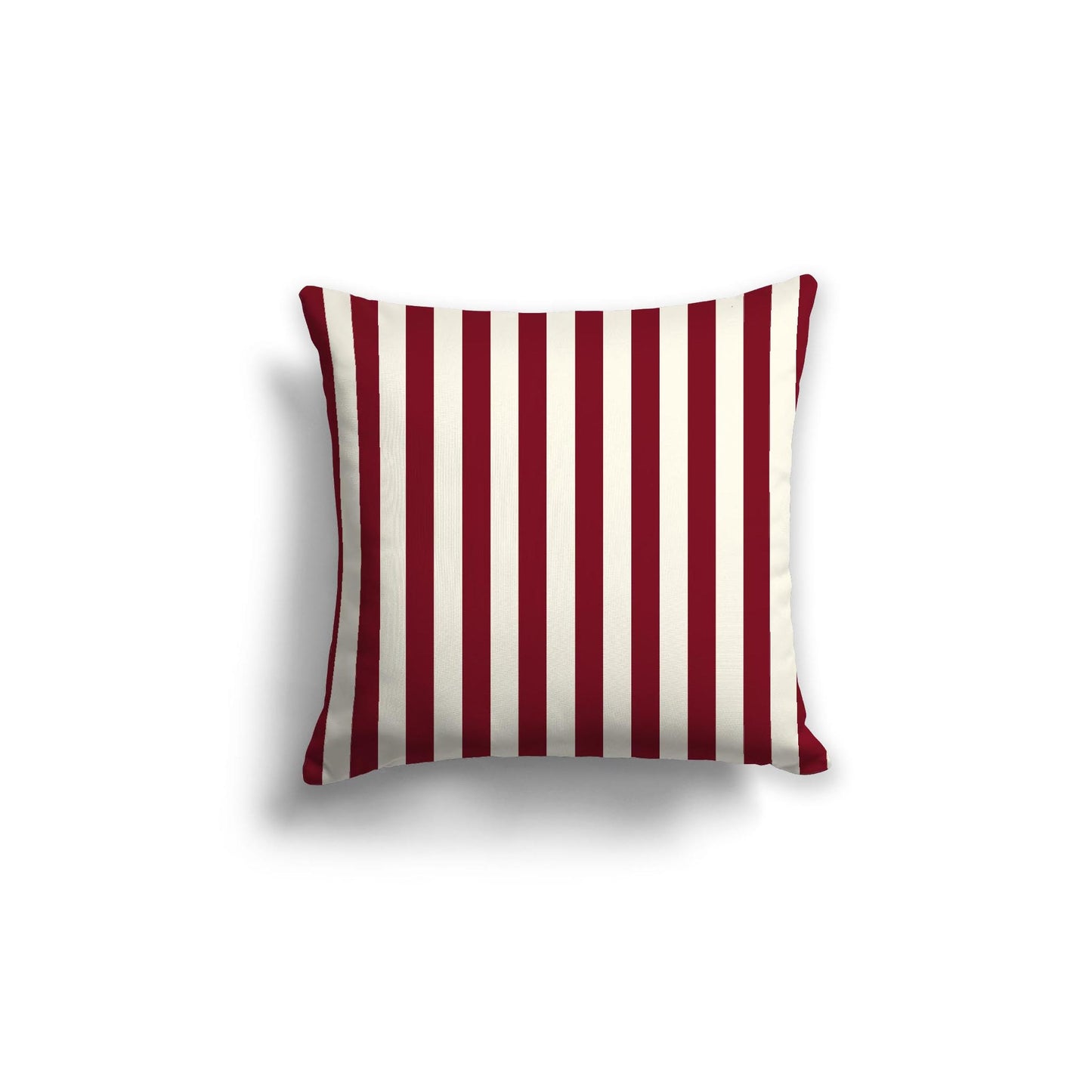 Pale Cream Spun Polyester Throw Pillow with Burgundy Red Bars on Front 18 x 18 inches / 46 x 46 cm