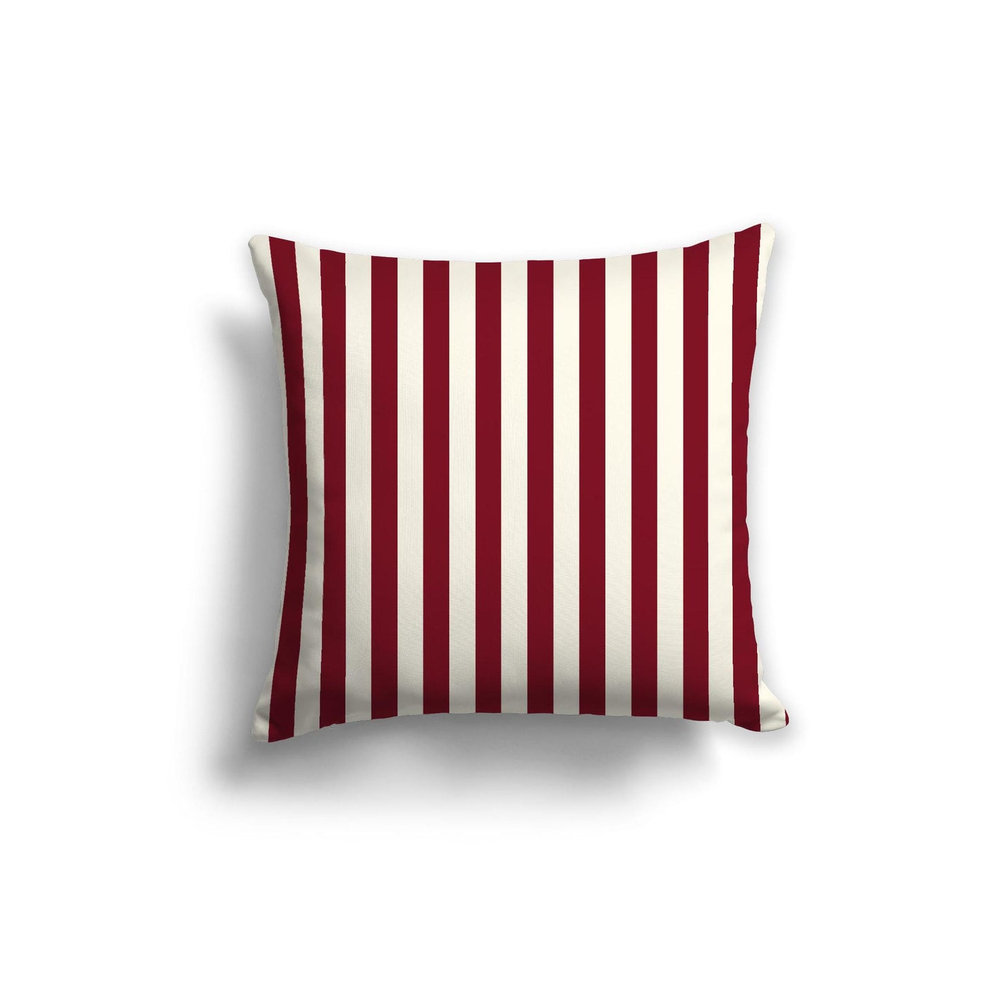Pale Cream Spun Polyester Throw Pillow with Burgundy Red Bars on Front 20 x 20 inches / 51 x 51 cm