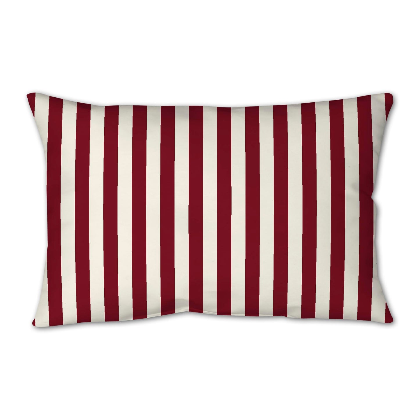 Pale Cream Spun Polyester Throw Pillow with Burgundy Red Bars on Front 25 x 18 inches / 63.5 x 66 cm