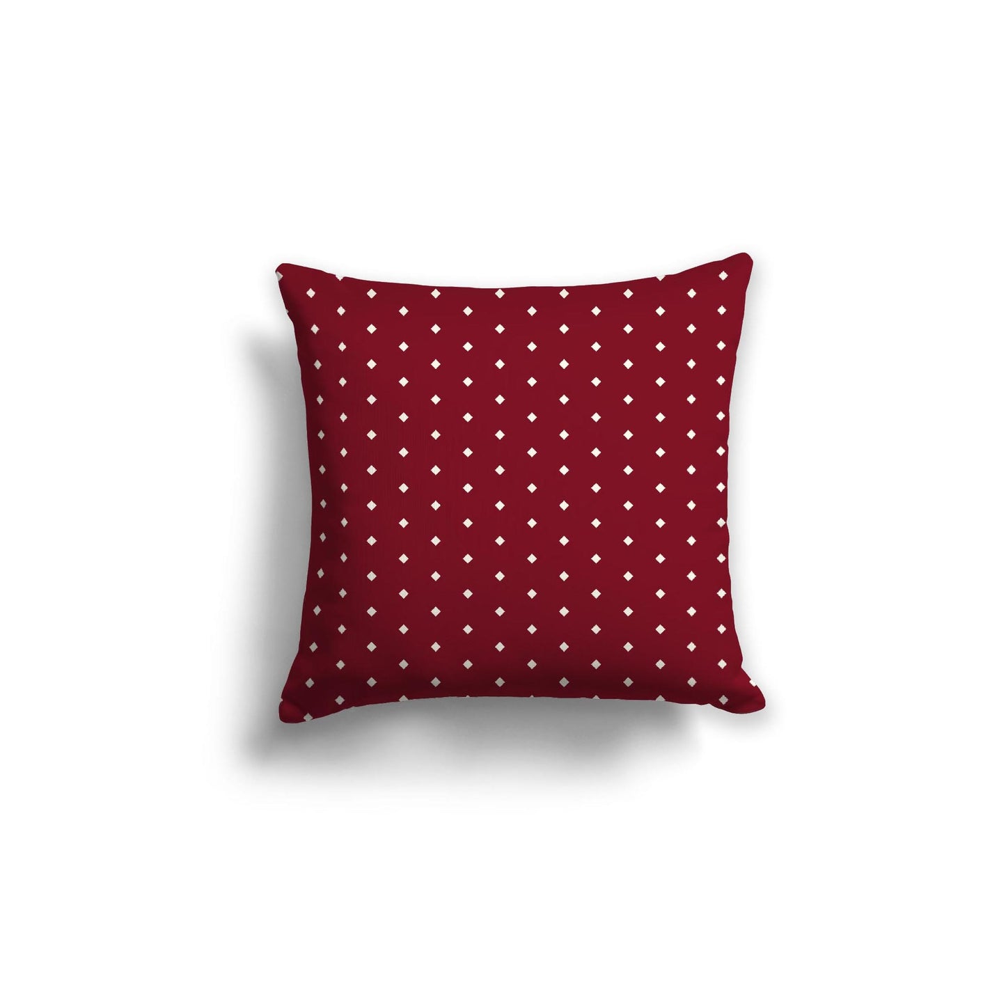 Burgundy Red Spun Polyester Throw Pillow with Fine Pale Cream Diamonds on Front 18 x 18 inches / 46 x 46 cm