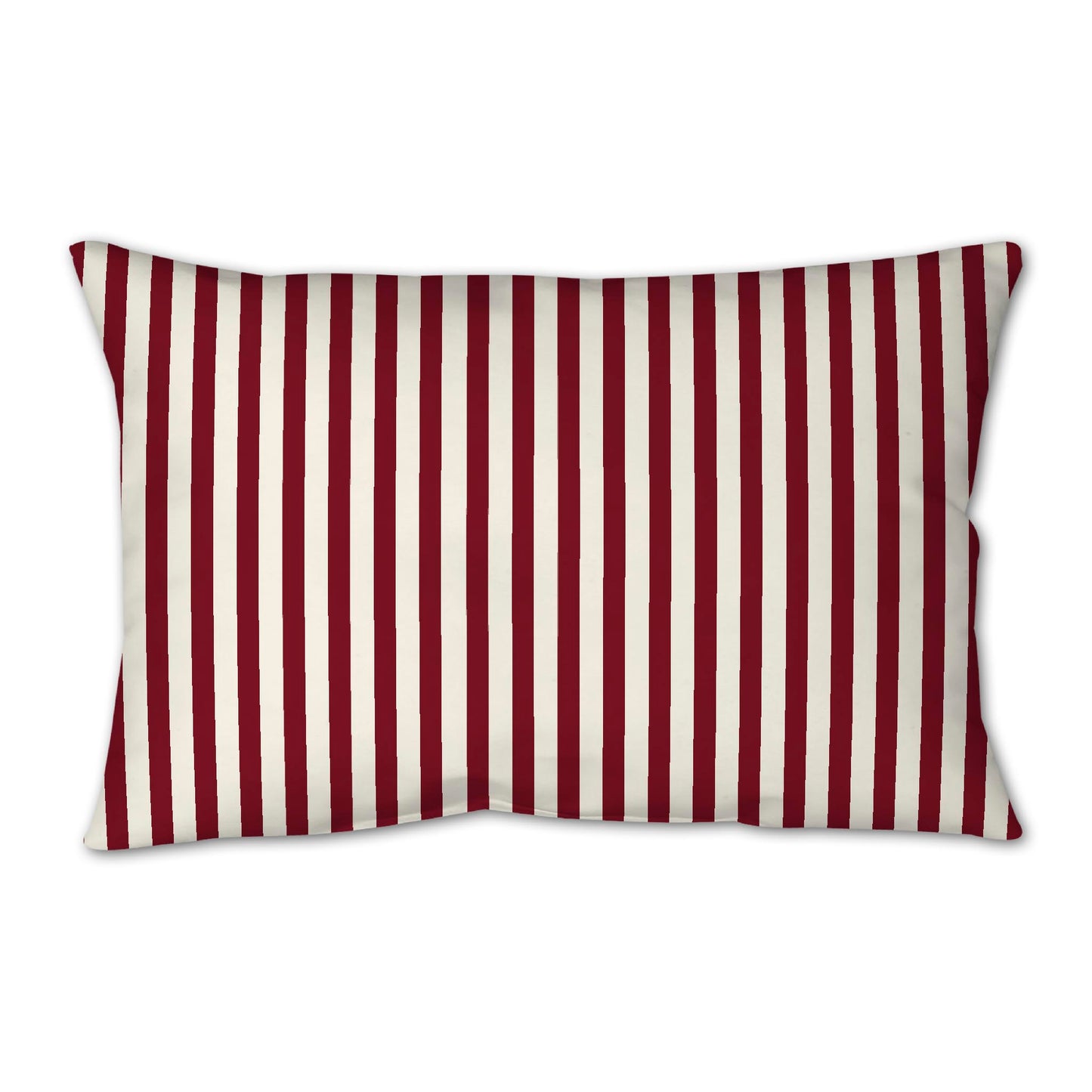 Pale Cream Spun Polyester Throw Pillow with Thin Burgundy Red Bars on Front 25 x 18 inches / 63.5 x 66 cm