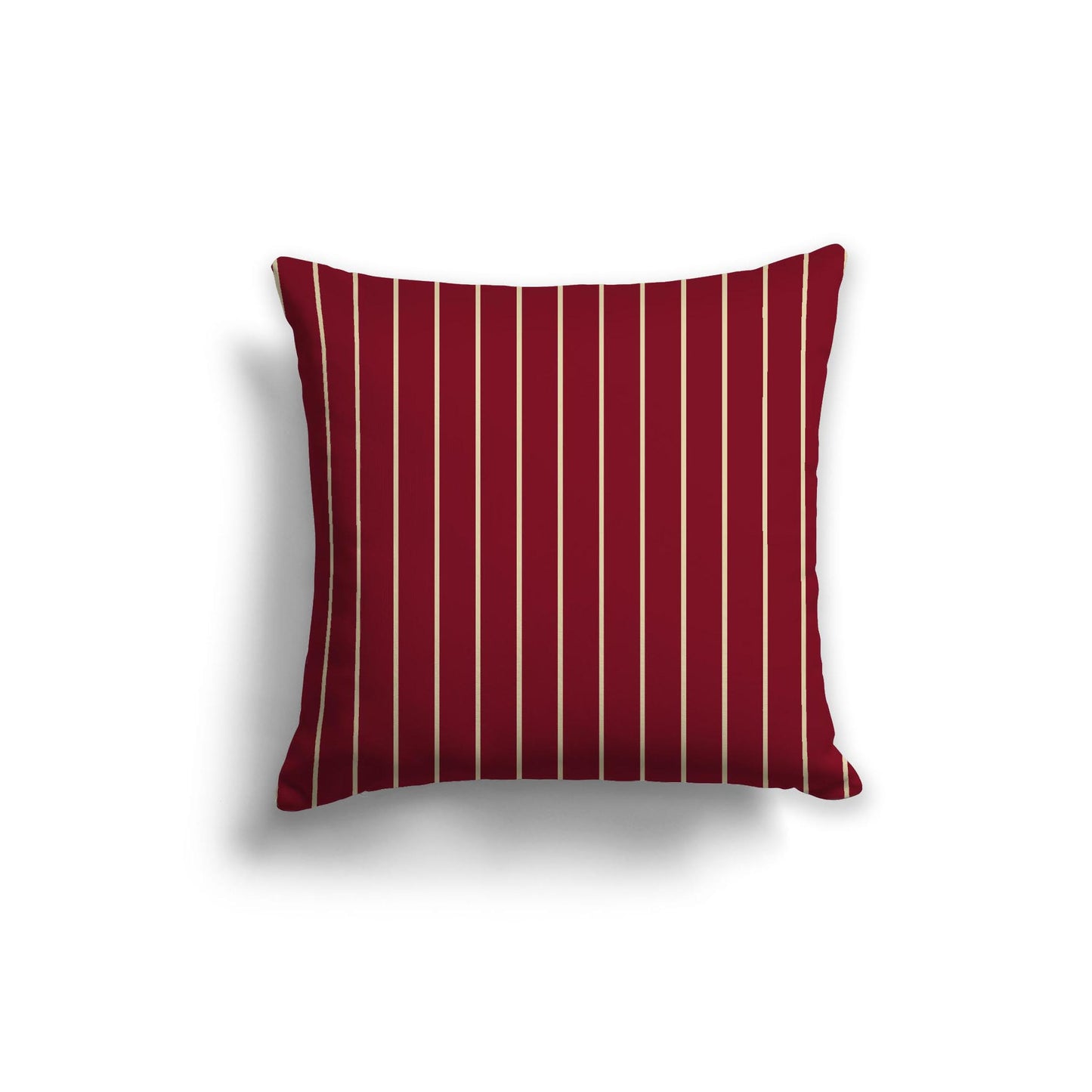Burgundy Red Spun Polyester Throw Pillow with Fine Desert Sand Stripes on Front 20 x 20 inches / 51 x 51 cm
