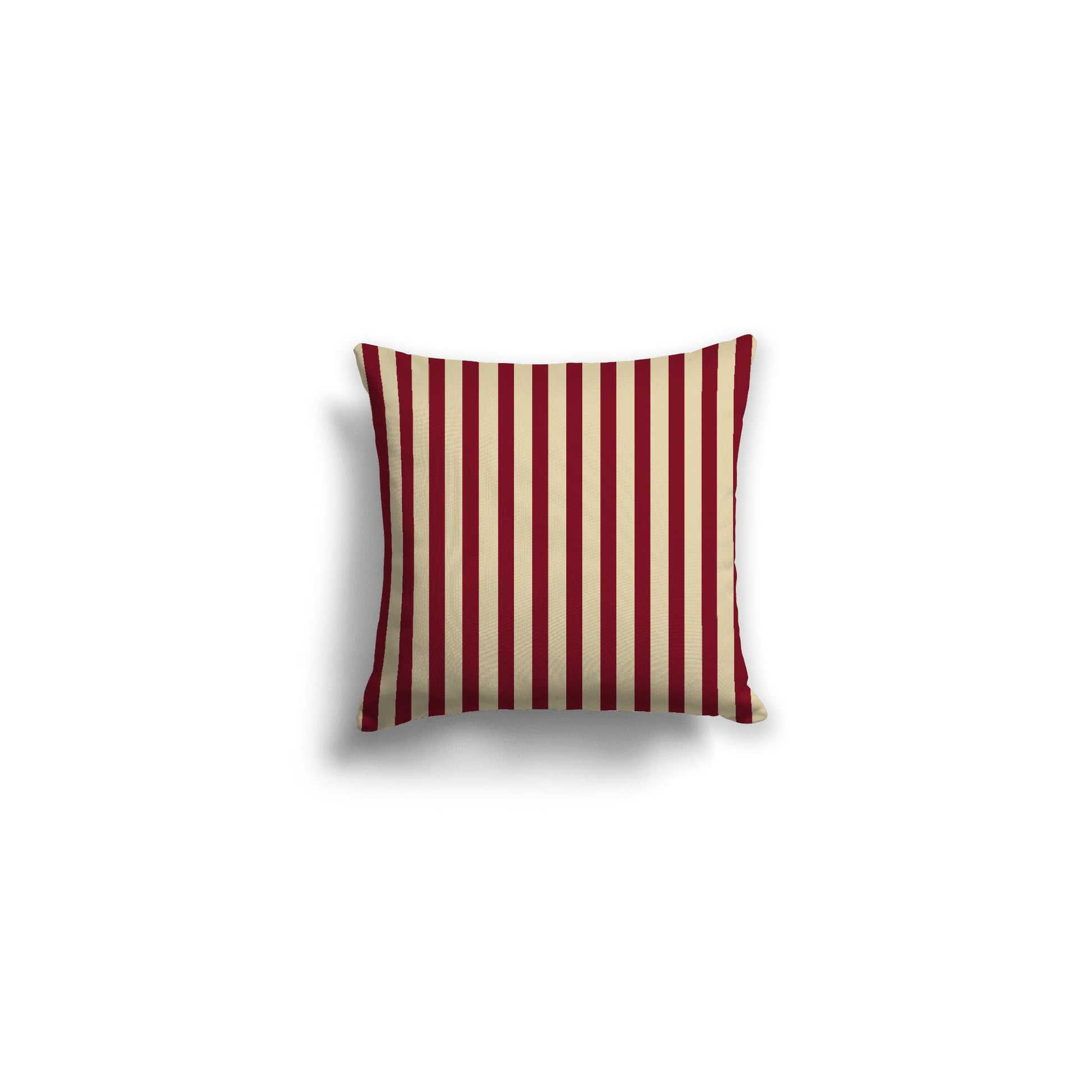 Desert Sand Spun Polyester Throw Pillow with Thin Burgundy Red Bars on Front 14 x 14 inches / 36 x 36 cm