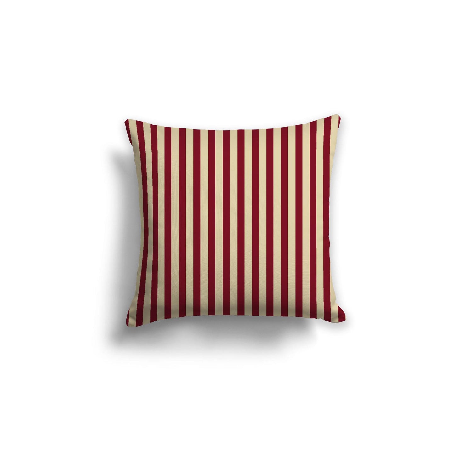 Desert Sand Spun Polyester Throw Pillow with Thin Burgundy Red Bars on Front 18 x 18 inches / 46 x 46 cm