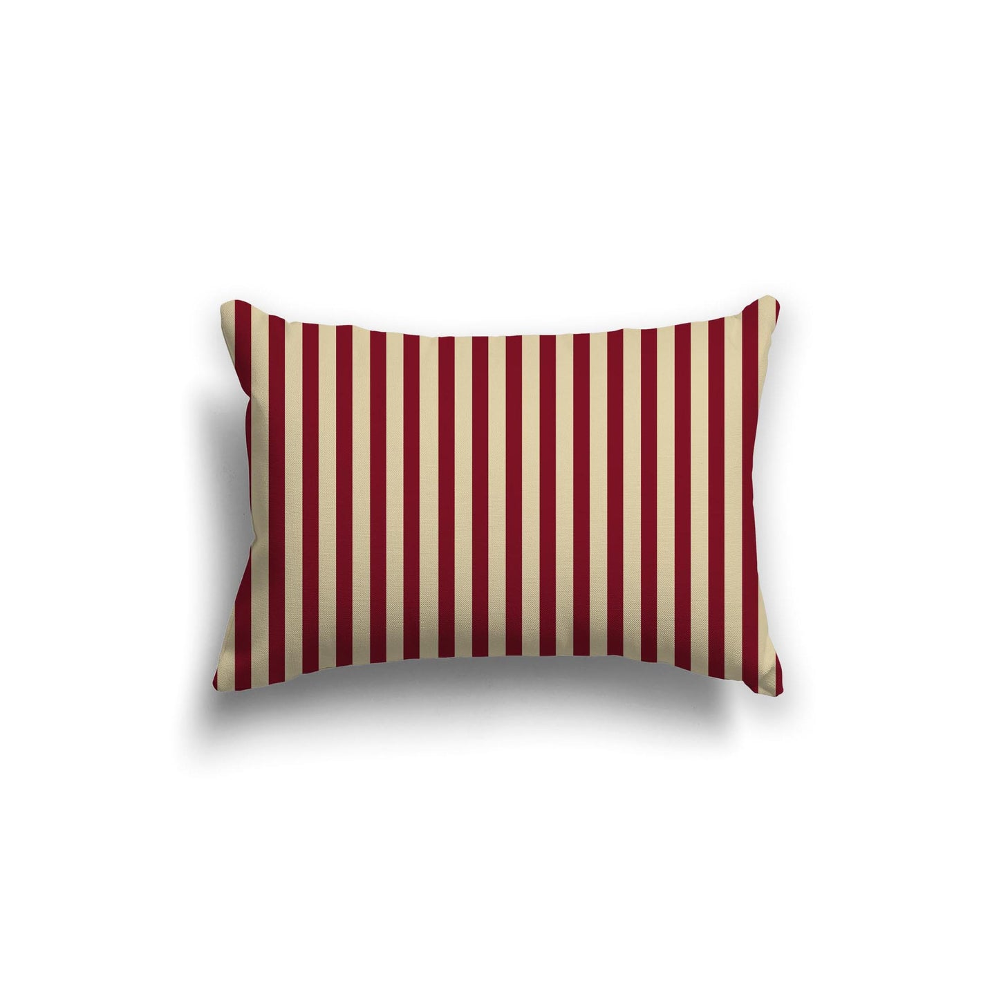 Desert Sand Spun Polyester Throw Pillow with Thin Burgundy Red Bars on Front 20 x 14 inches / 51 x 36 cm