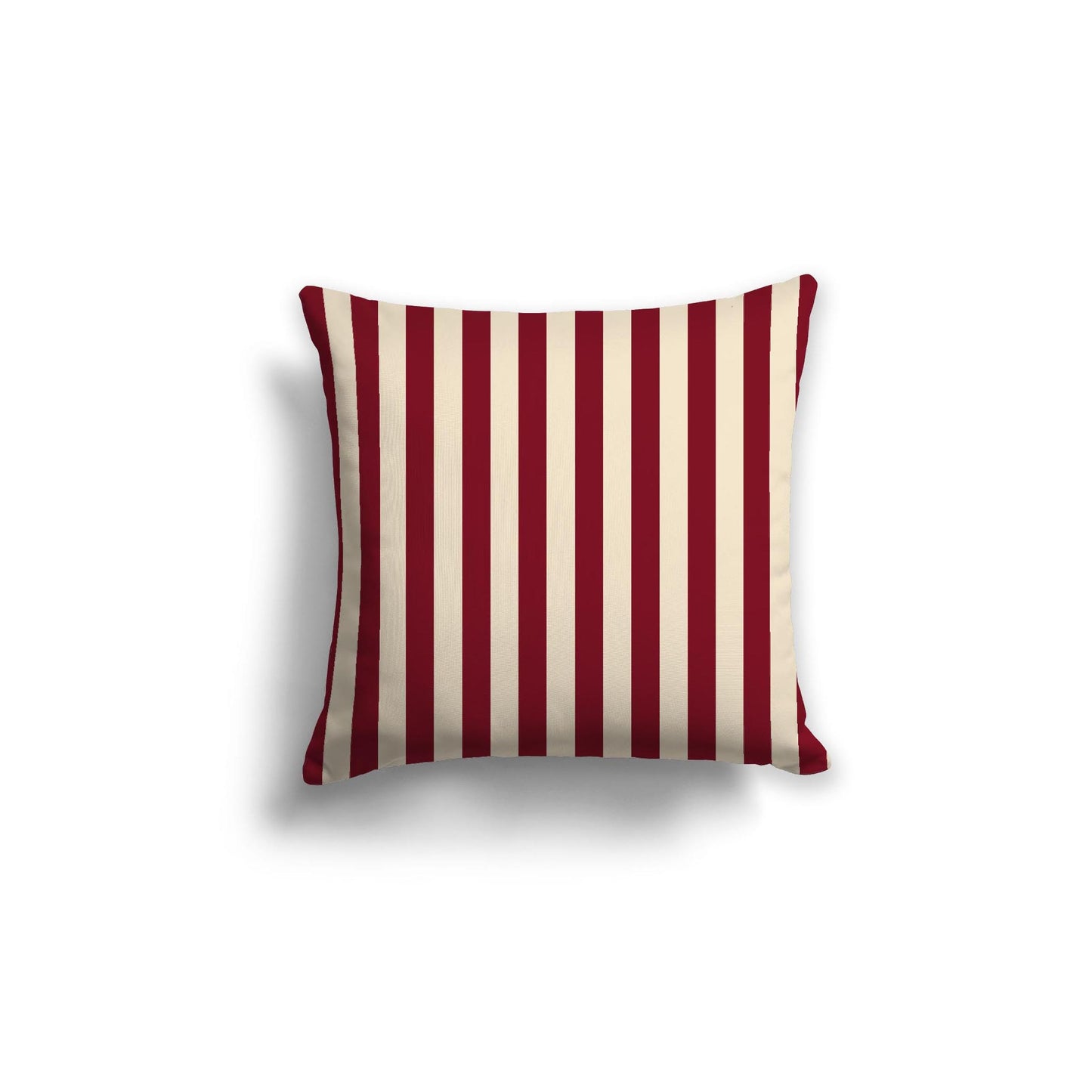 Beige Spun Polyester Throw Pillow with Burgundy Red Bars on Front 18 x 18 inches / 46 x 46 cm