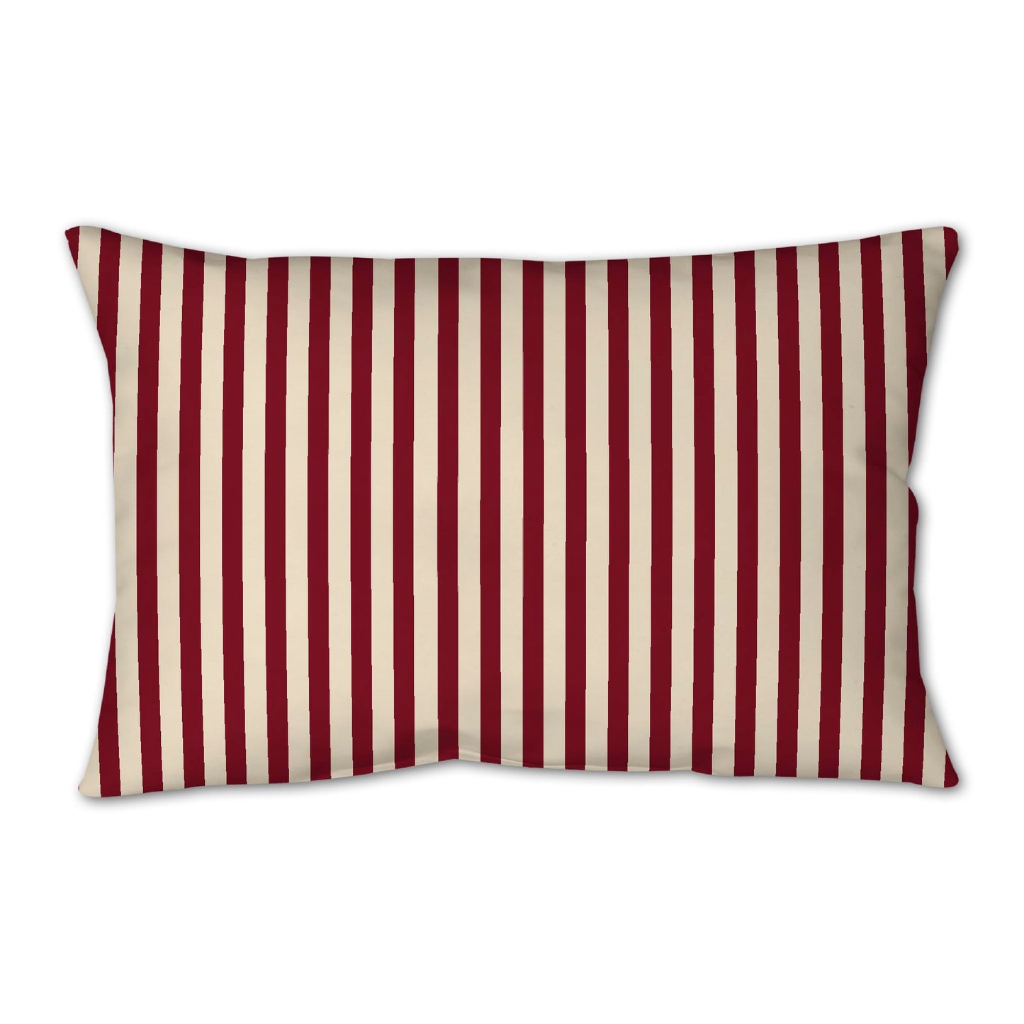 Beige Spun Polyester Throw Pillow with Thin Burgundy Red Bars on Front 25 x 18 inches / 63.5 x 66 cm