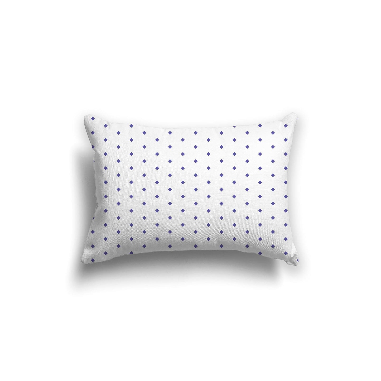 White Spun Polyester Throw Pillow with Fine Purple Diamonds on Front 20 x 14 inches / 51 x 36 cm