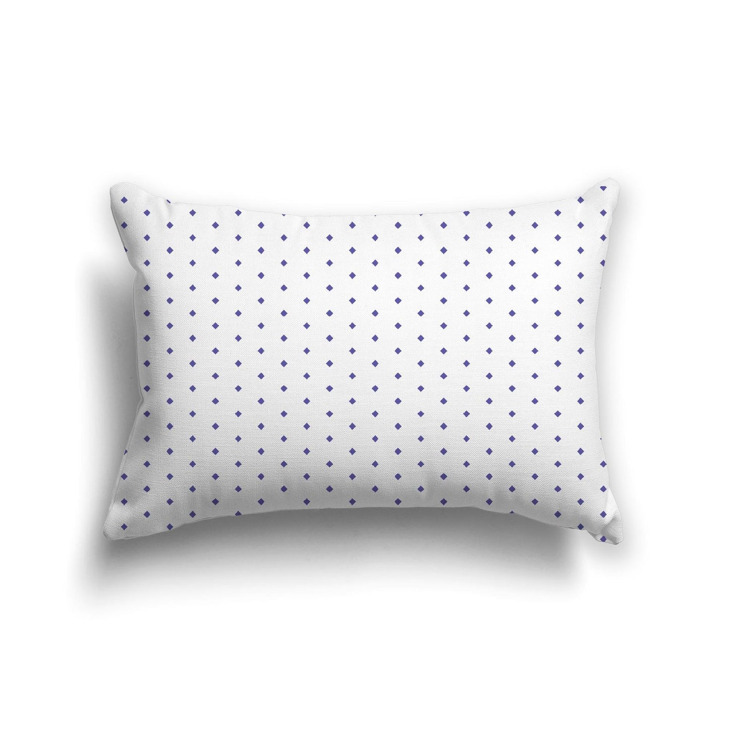 White Spun Polyester Throw Pillow with Fine Purple Diamonds on Front 25 x 18 inches / 63.5 x 66 cm