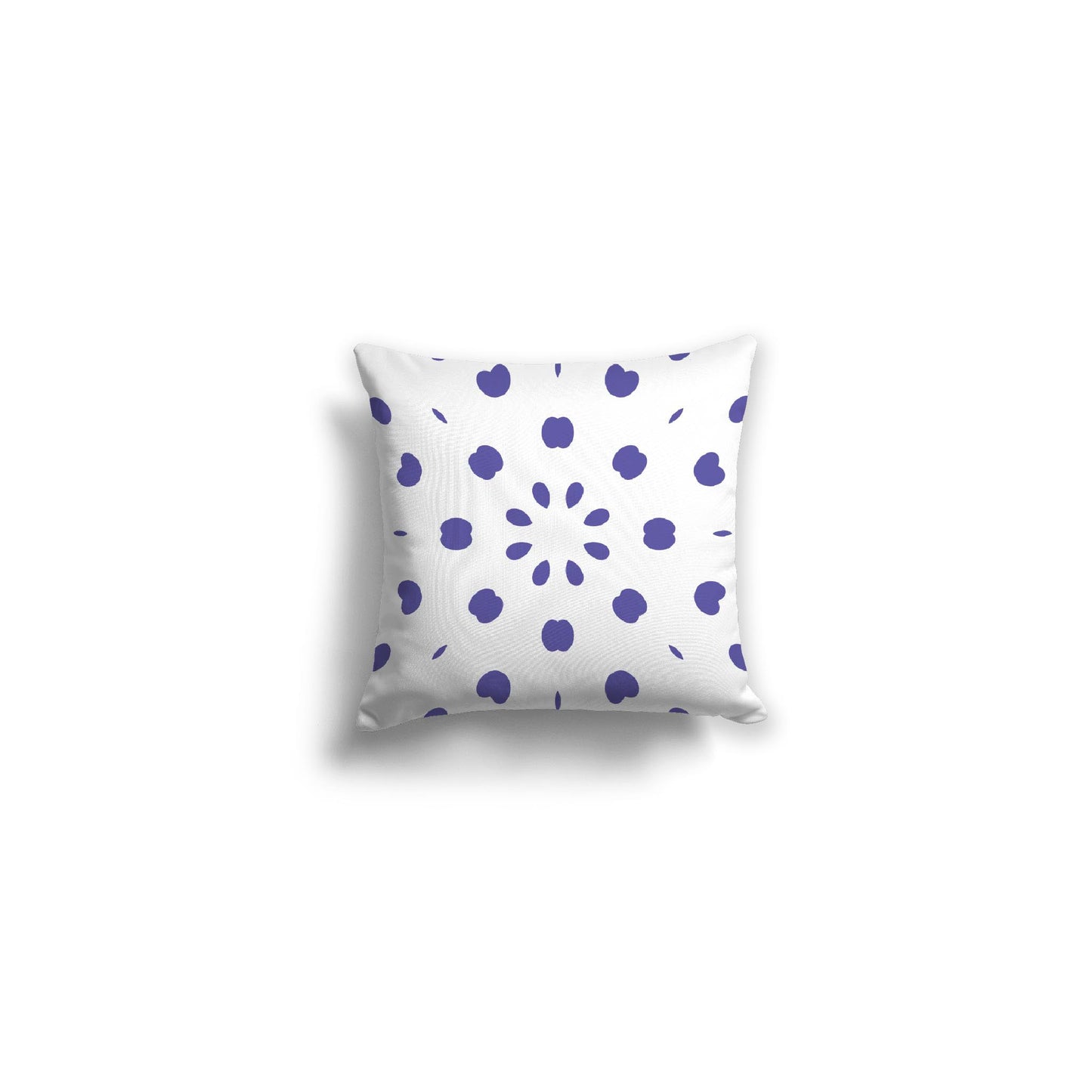 White Spun Polyester Throw Pillow with Purple Burst Pattern on Front 14 x 14 inches / 36 x 36 cm