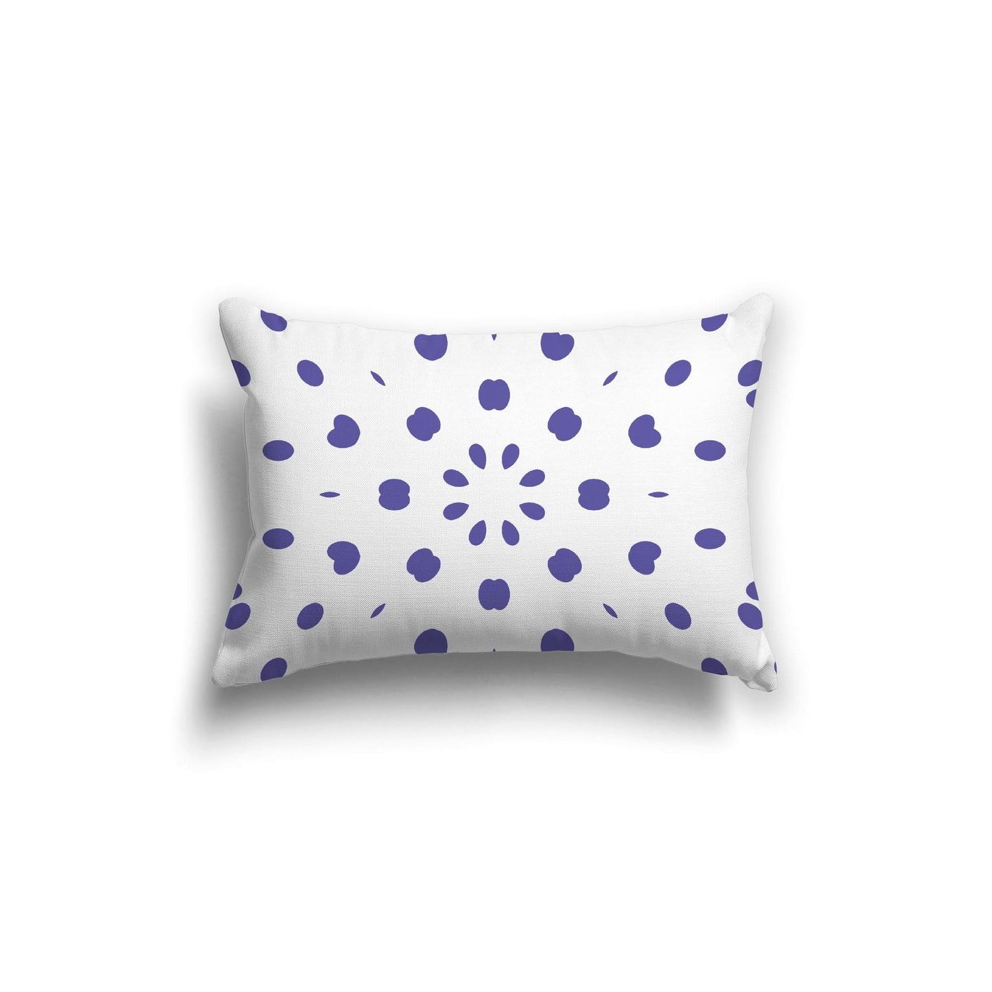 White Spun Polyester Throw Pillow with Purple Burst Pattern on Front 20 x 14 inches / 51 x 36 cm