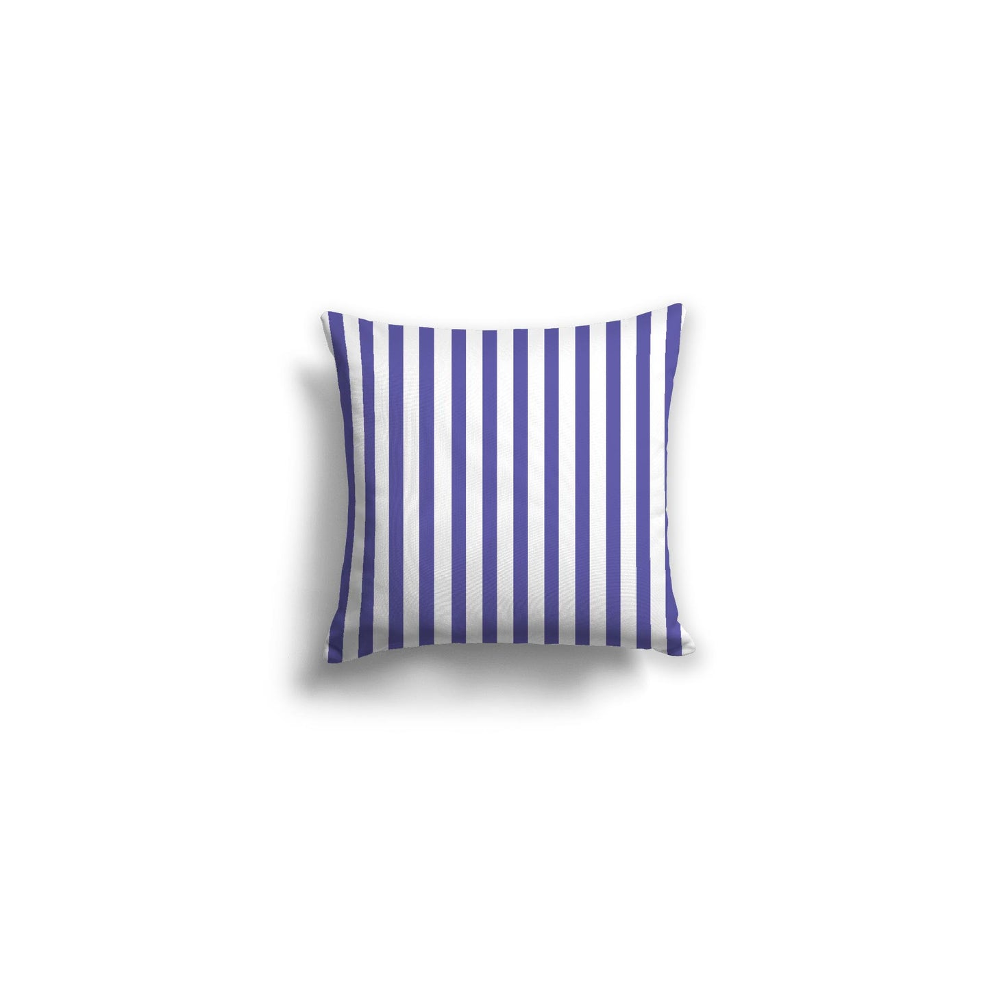 White Spun Polyester Throw Pillow with Thin Purple Bars on Front 14 x 14 inches / 36 x 36 cm