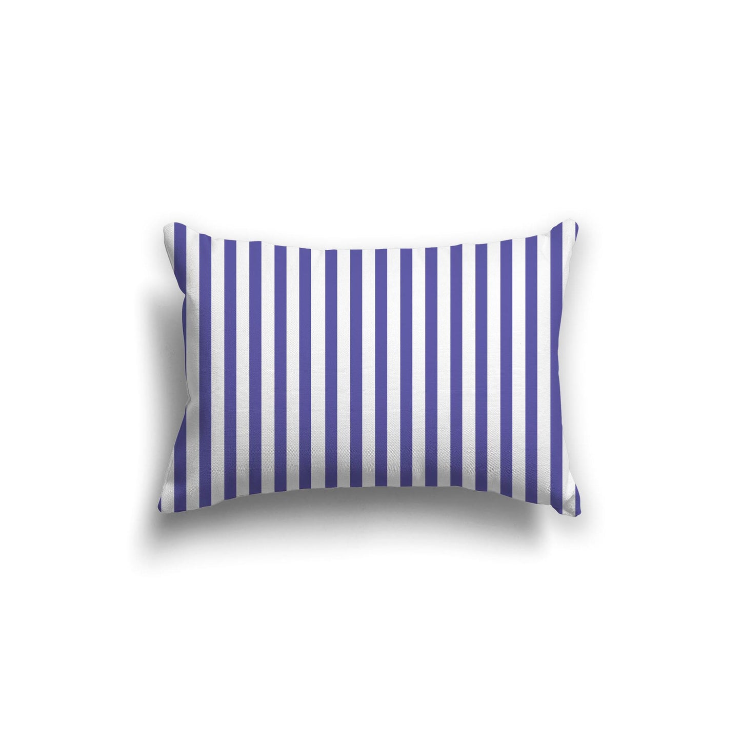 White Spun Polyester Throw Pillow with Thin Purple Bars on Front 20 x 14 inches / 51 x 36 cm