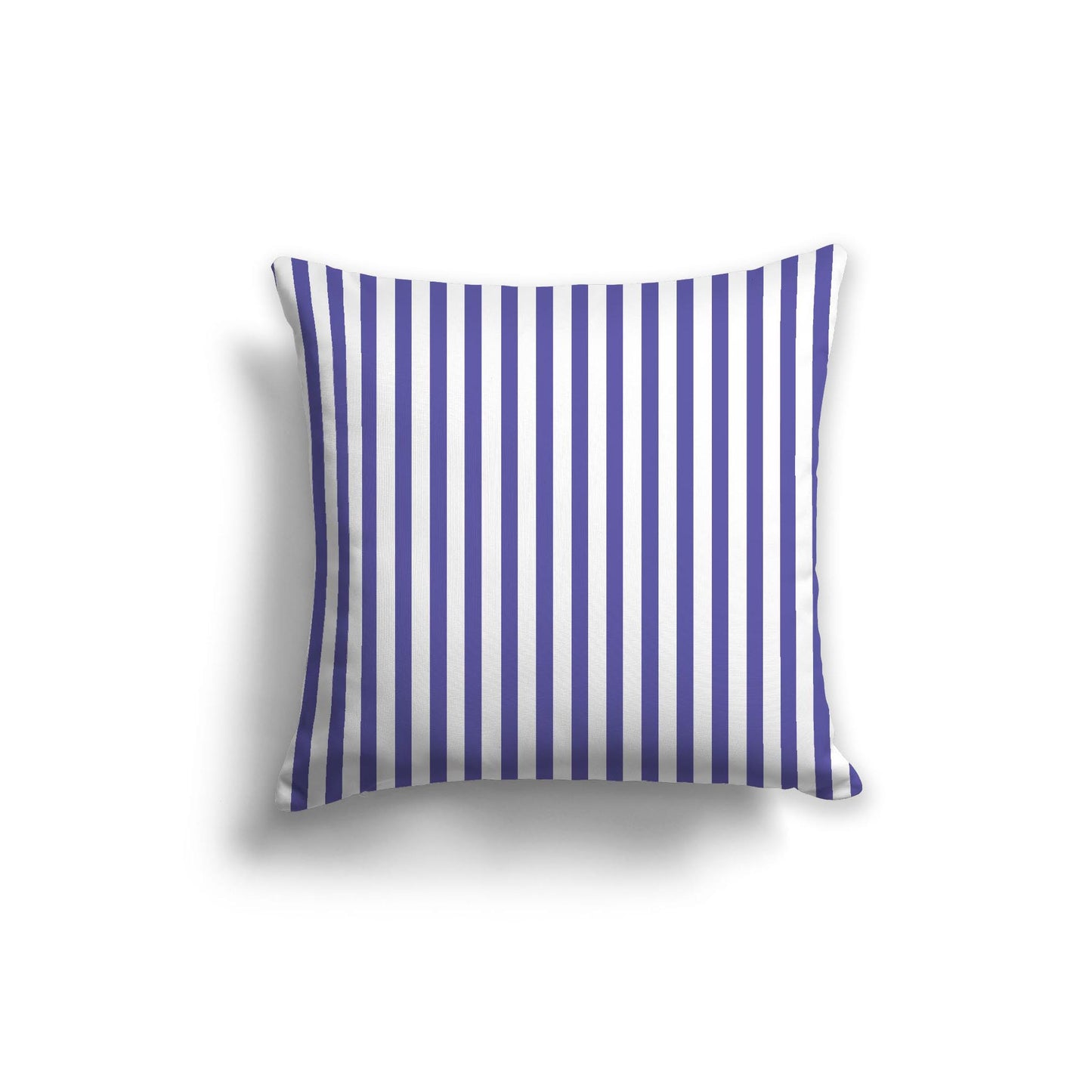 White Spun Polyester Throw Pillow with Thin Purple Bars on Front 20 x 20 inches / 51 x 51 cm