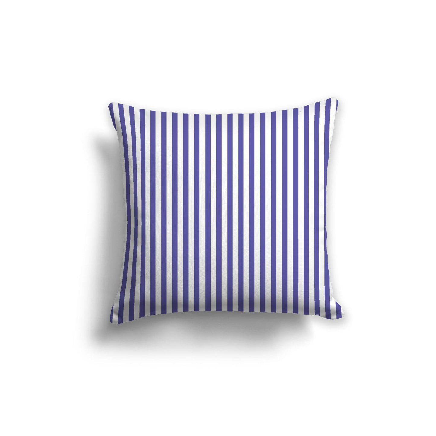White Spun Polyester Throw Pillow with Thin Purple Bars on Front 26 x 26 inches / 66 x 66 cm