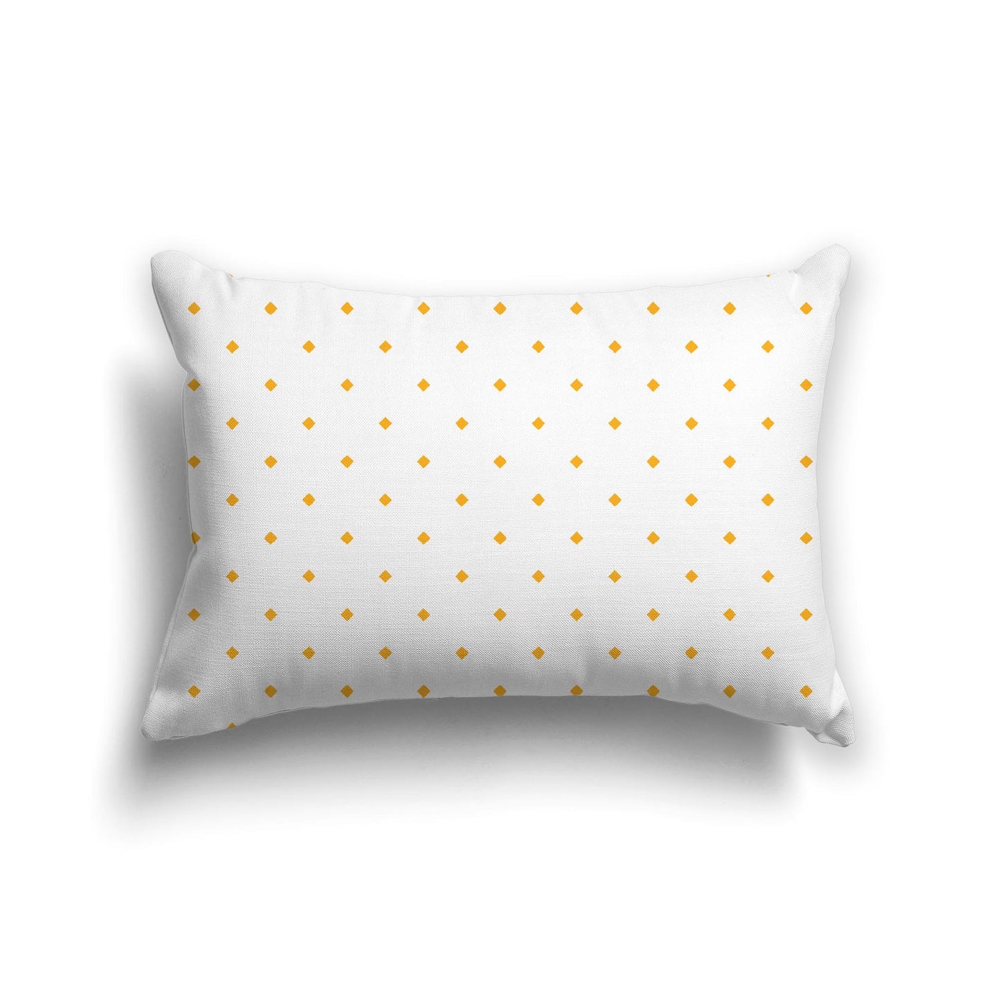 White Spun Polyester Throw Pillow with Orange-Yellow Diamonds on Front 25 x 18 inches / 63.5 x 66 cm