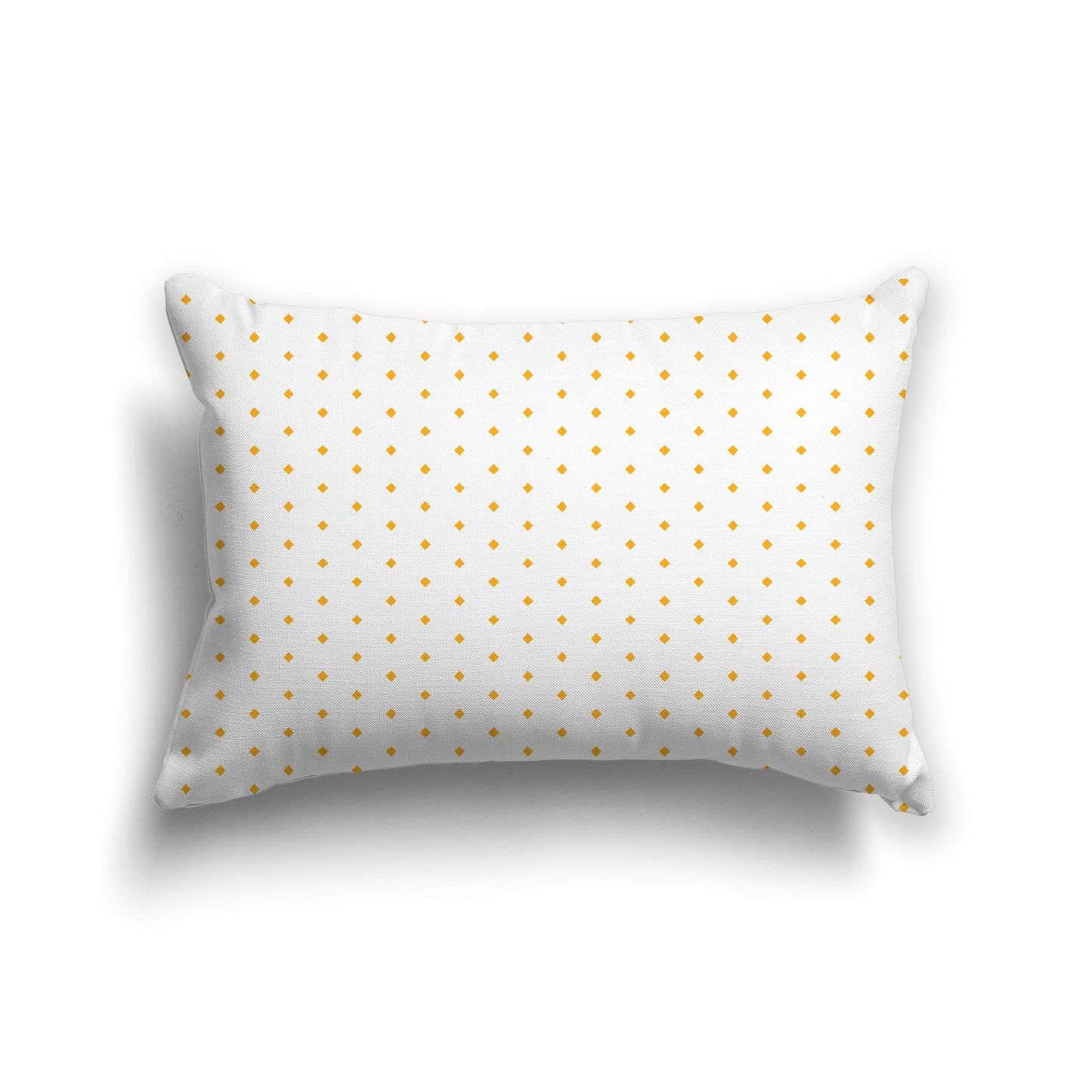 White Spun Polyester Throw Pillow with Fine Orange-Yellow Diamonds on Front 25 x 18 inches / 63.5 x 66 cm