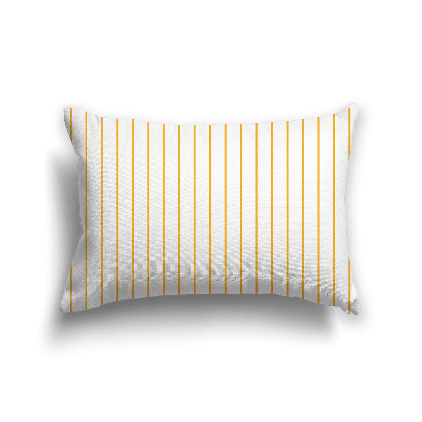 White Spun Polyester Throw Pillow with Fine Orange-Yellow Stripes on Front 25 x 18 inches / 63.5 x 66 cm