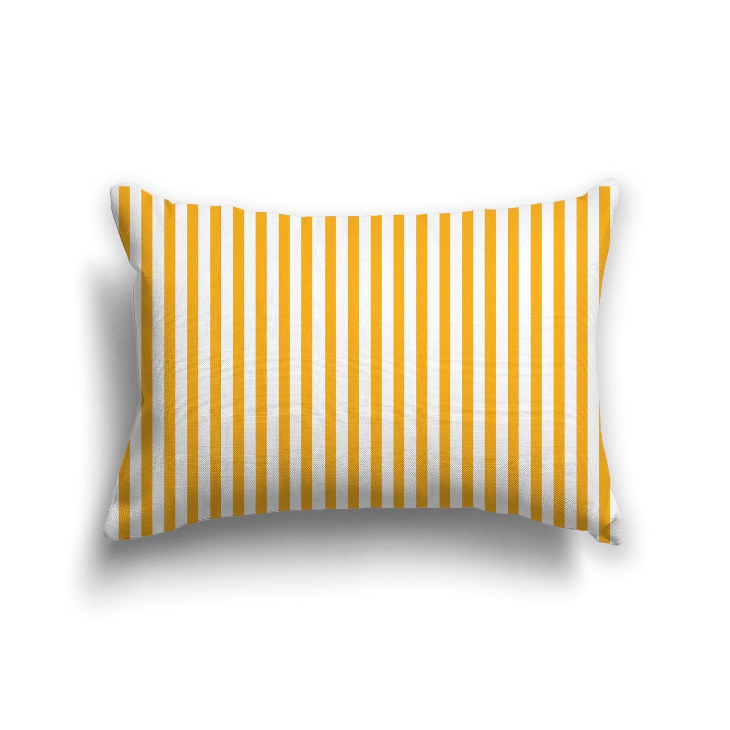 White Spun Polyester Throw Pillow with Thin Orange-Yellow Bars on Front 25 x 18 inches / 63.5 x 66 cm