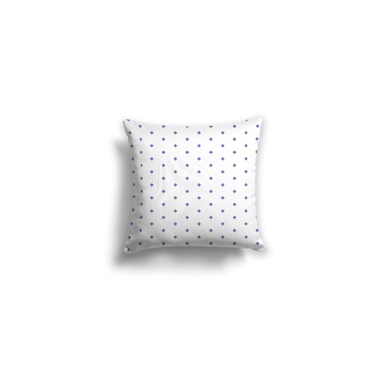 White Spun Polyester Throw Pillow with Fine Mauve Diamonds on Front 14 x 14 inches / 36 x 36 cm