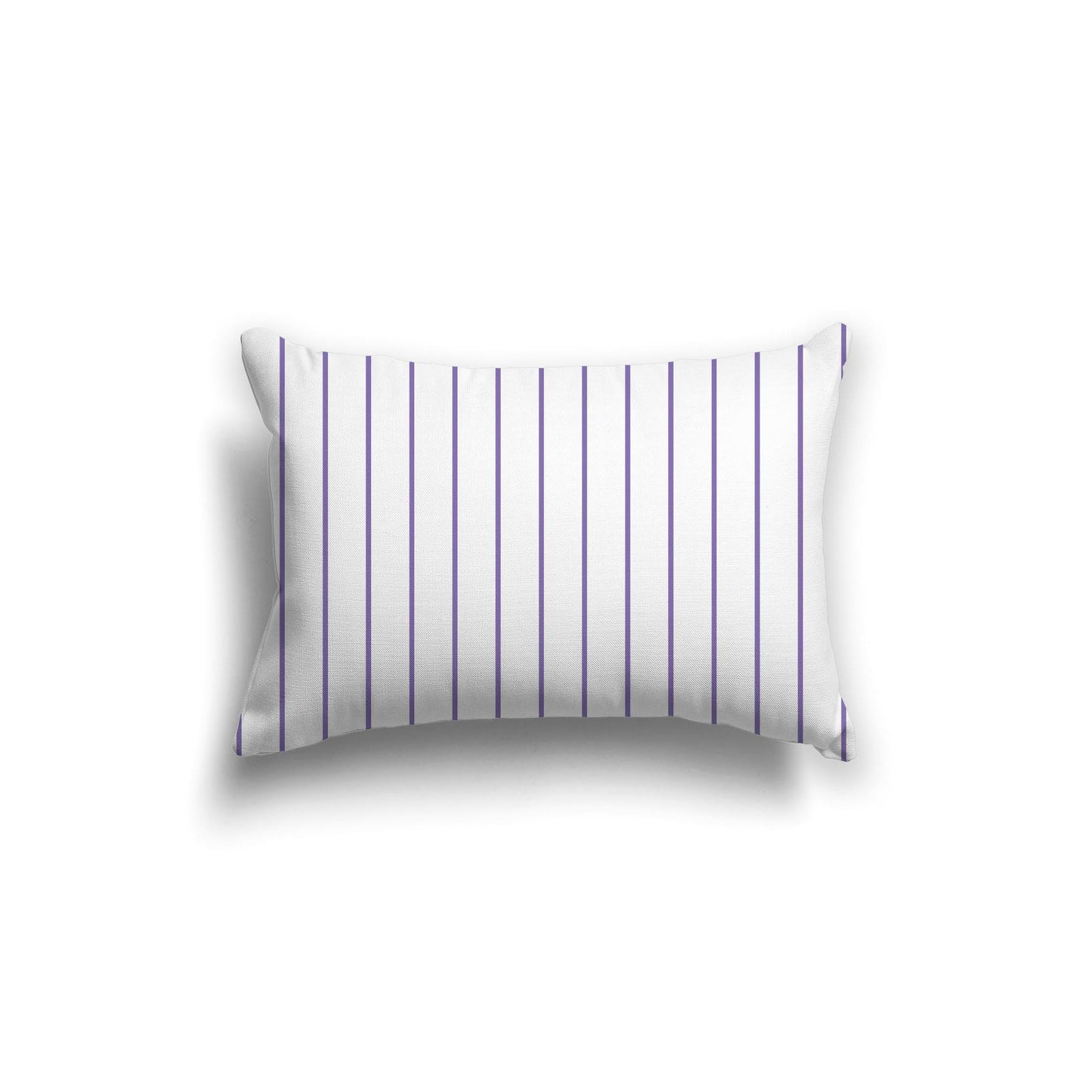 White Spun Polyester Throw Pillow with Fine Mauve Stripes on Front 20 x 14 inches / 51 x 36 cm