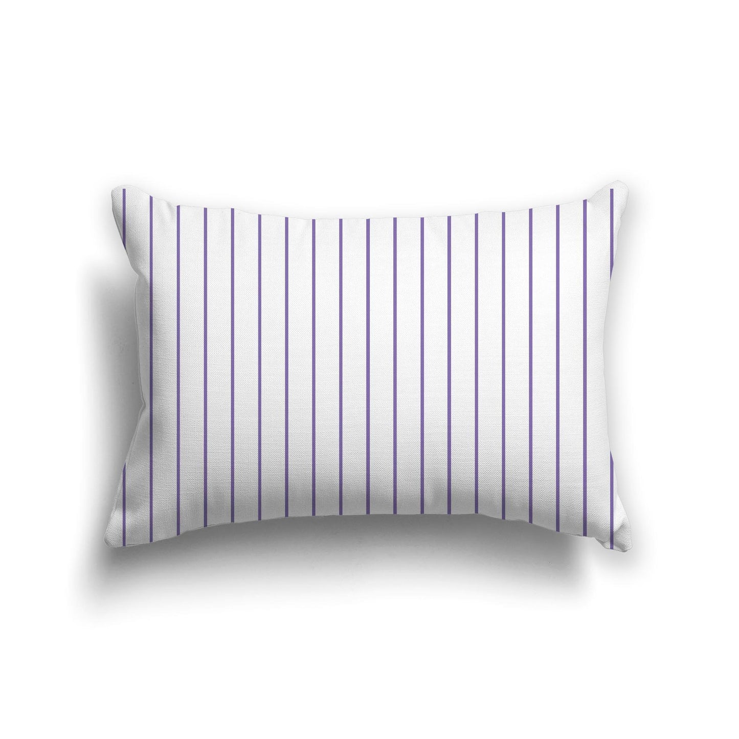 White Spun Polyester Throw Pillow with Fine Mauve Stripes on Front 25 x 18 inches / 63.5 x 66 cm