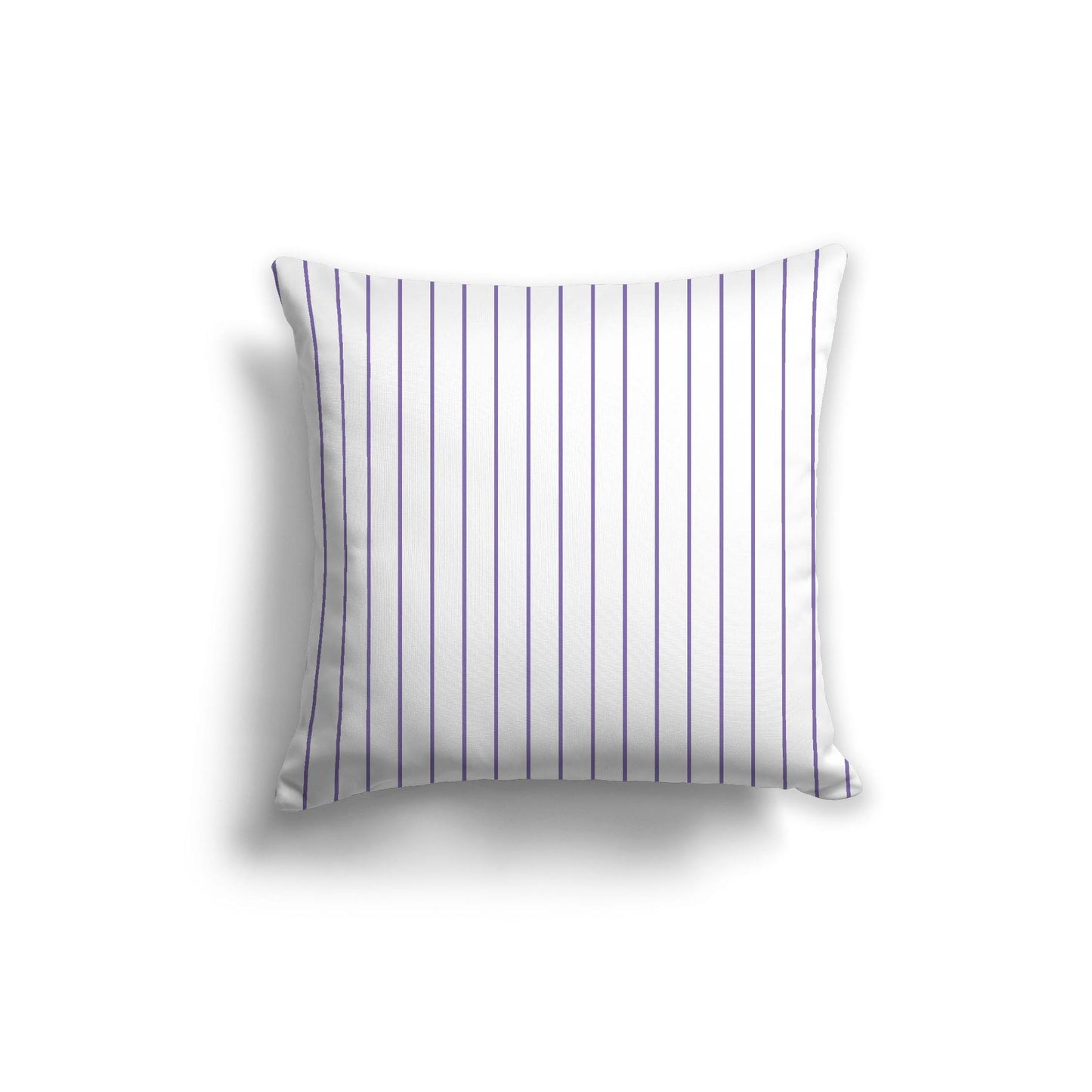 White Spun Polyester Throw Pillow with Fine Mauve Stripes on Front 26 x 26 inches / 66 x 66 cm