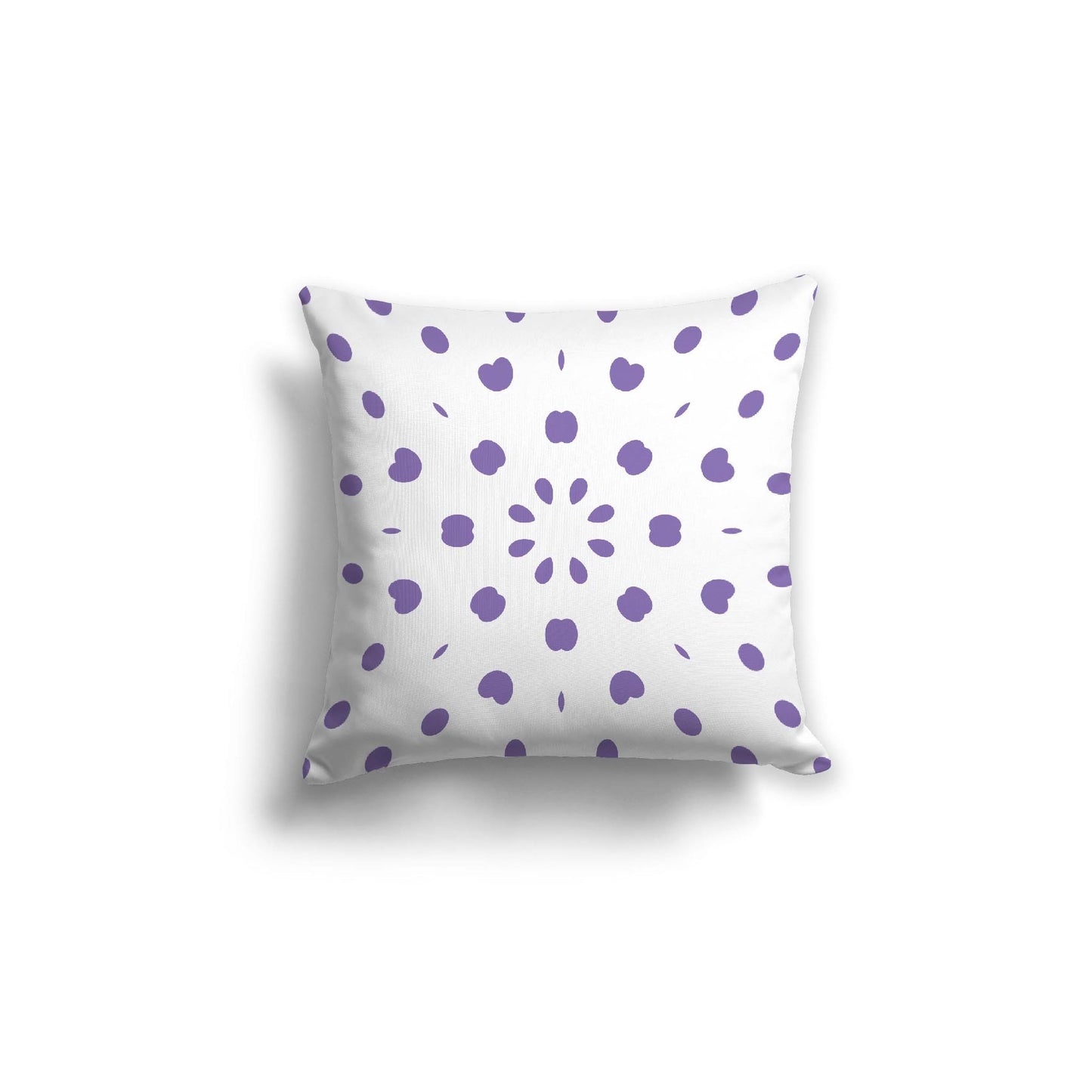 White Spun Polyester Throw Pillow with Mauve Burst Pattern on Front 18 x 18 inches / 46 x 46 cm