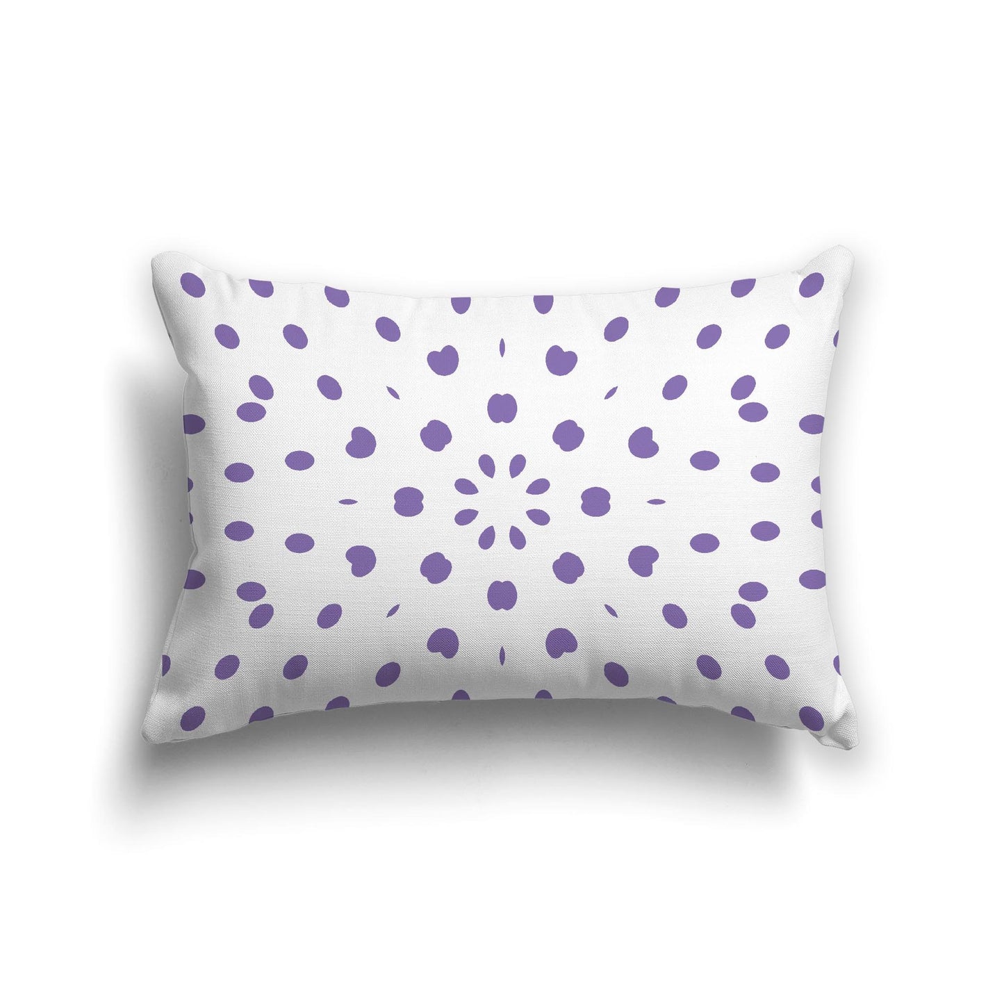 White Spun Polyester Throw Pillow with Mauve Burst Pattern on Front 25 x 18 inches / 63.5 x 66 cm