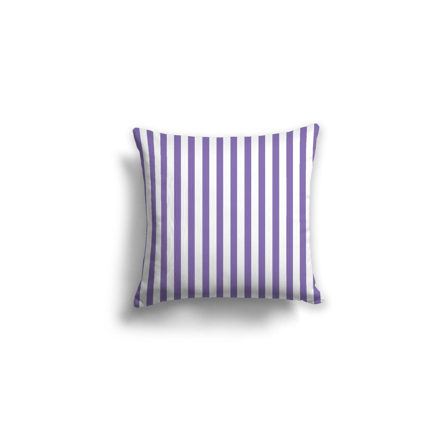 White Spun Polyester Throw Pillow with Thin Mauve Bars on Front 16 x 16 inches / 41 x 41 cm
