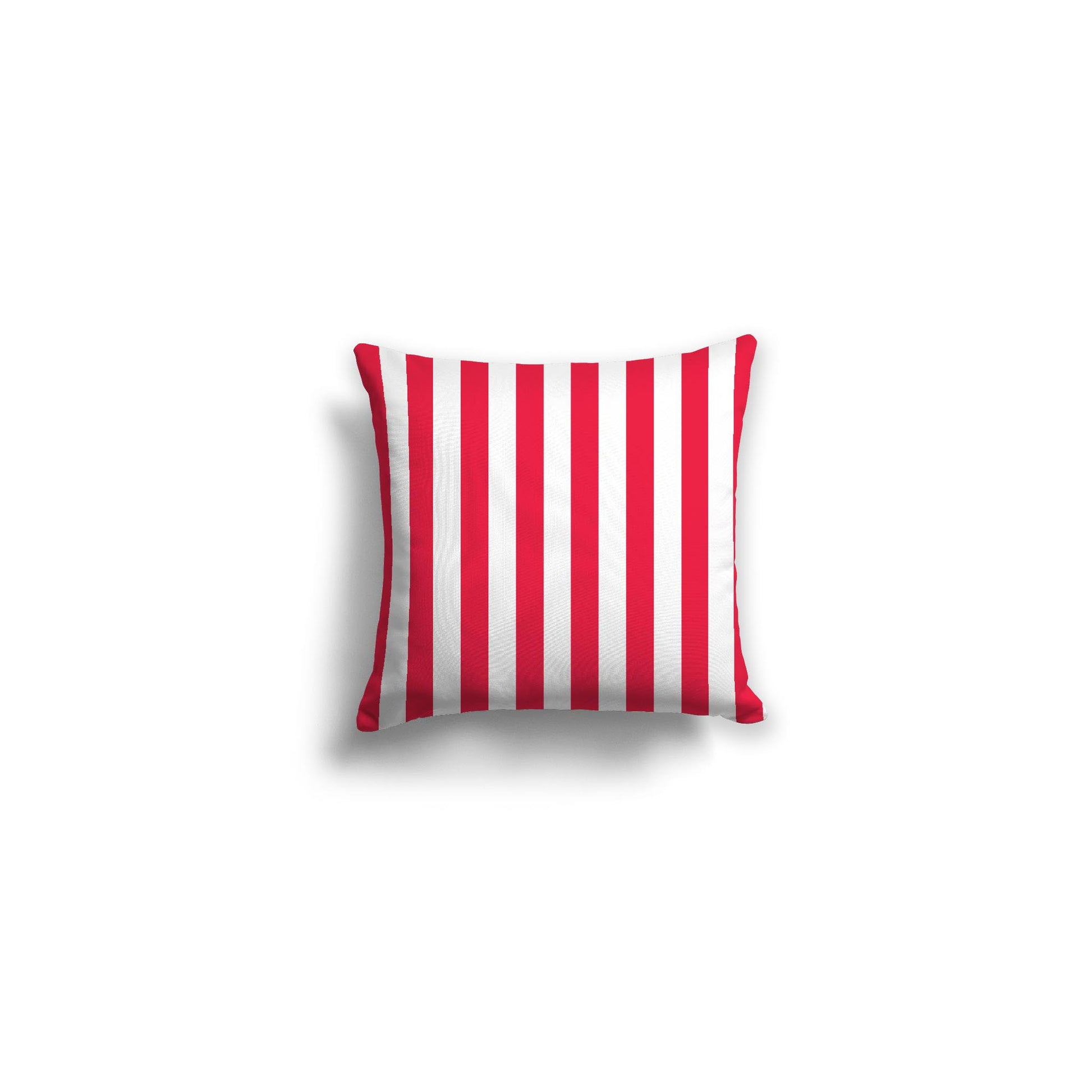 White Spun Polyester Throw Pillow with Red Bars on Front 14 x 14 inches / 36 x 36 cm