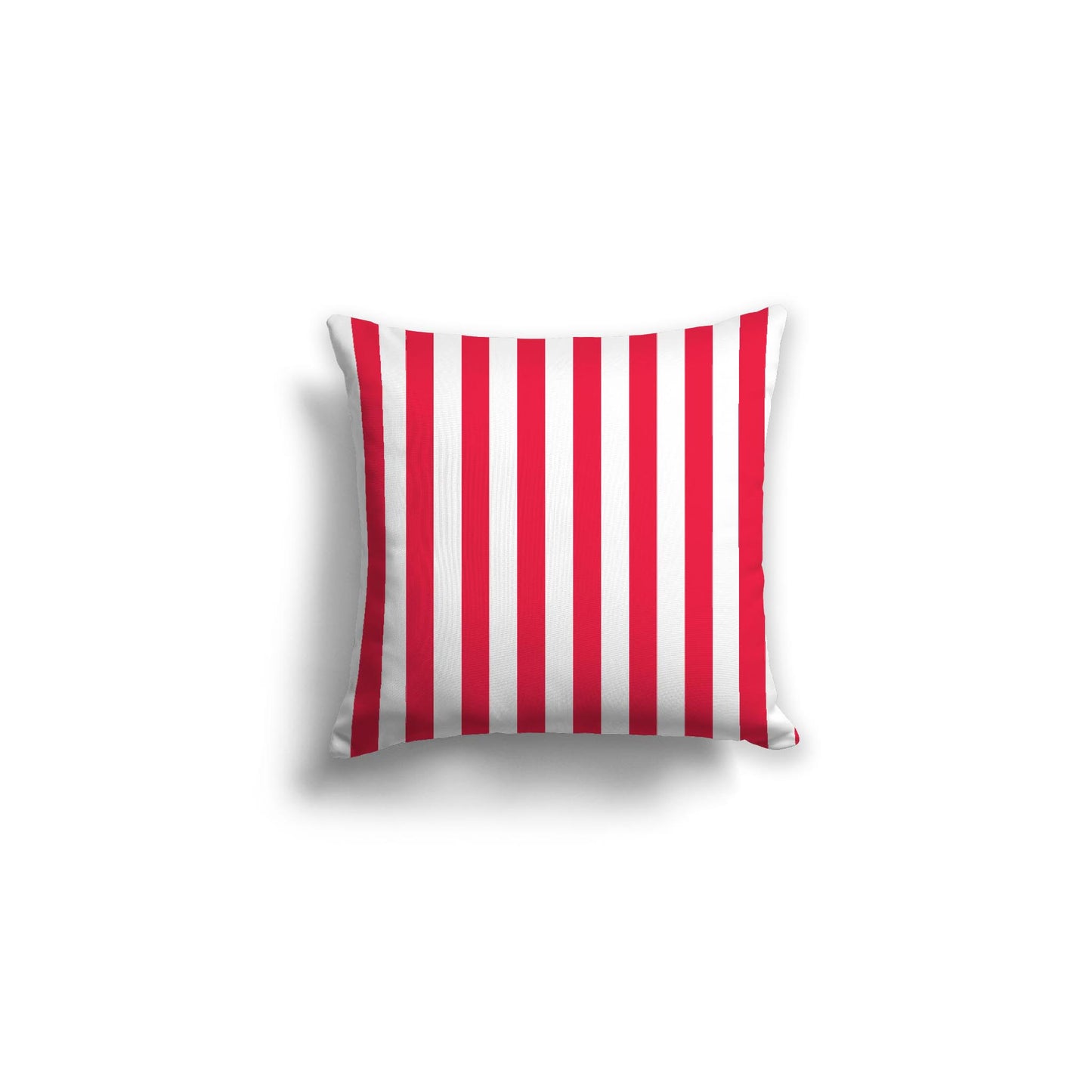White Spun Polyester Throw Pillow with Red Bars on Front 16 x 16 inches / 41 x 41 cm