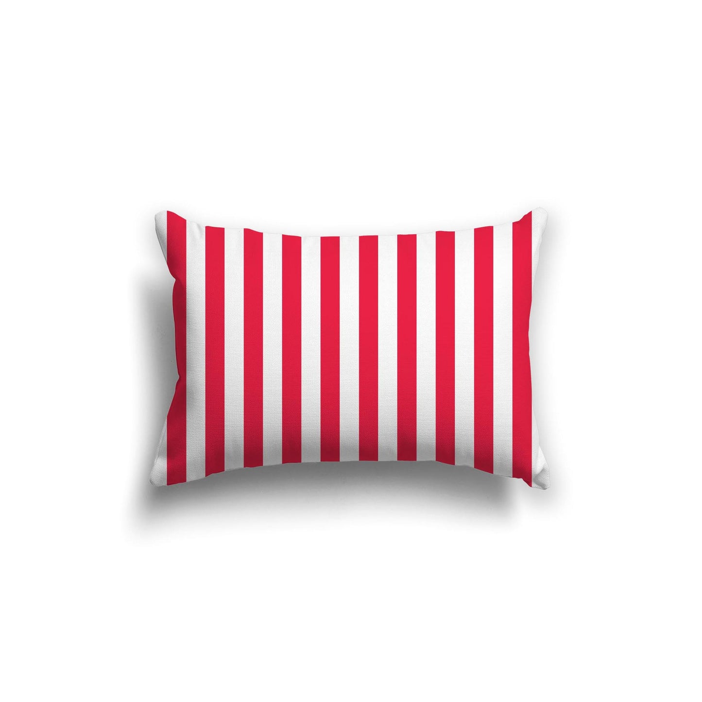 White Spun Polyester Throw Pillow with Red Bars on Front 20 x 14 inches / 51 x 36 cm