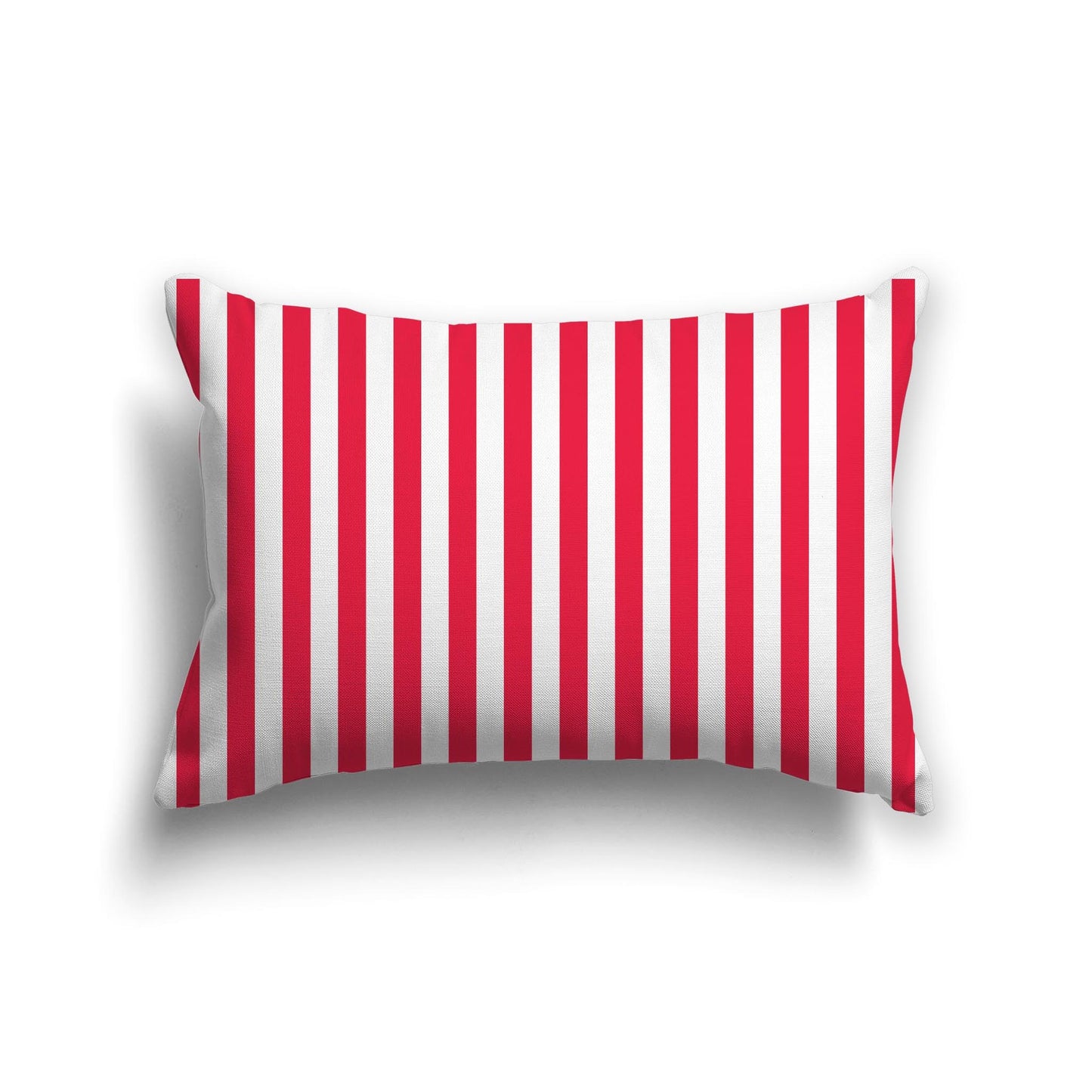 White Spun Polyester Throw Pillow with Red Bars on Front 25 x 18 inches / 63.5 x 66 cm