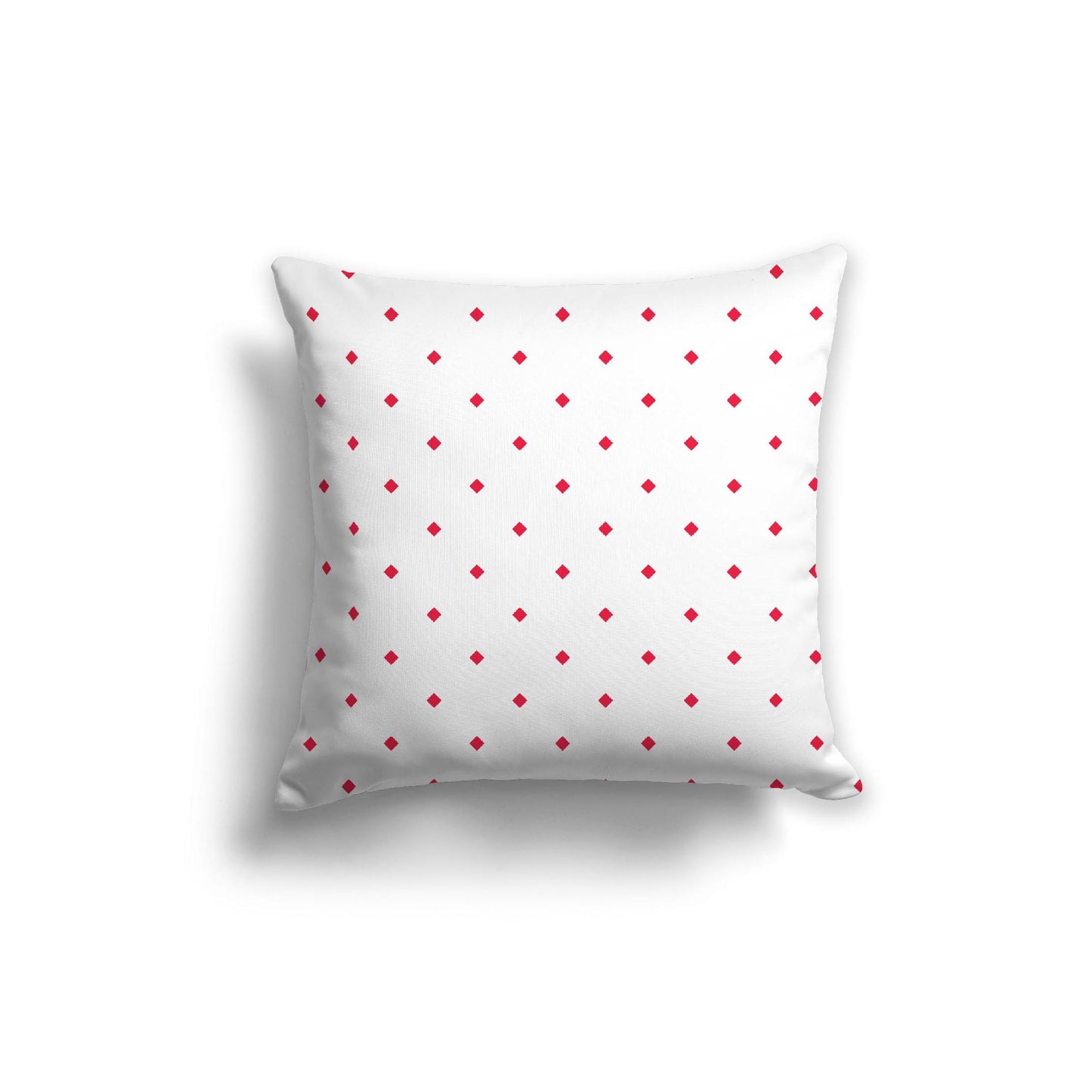 White Spun Polyester Throw Pillow with Red Diamonds on Front 20 x 20 inches / 51 x 51 cm