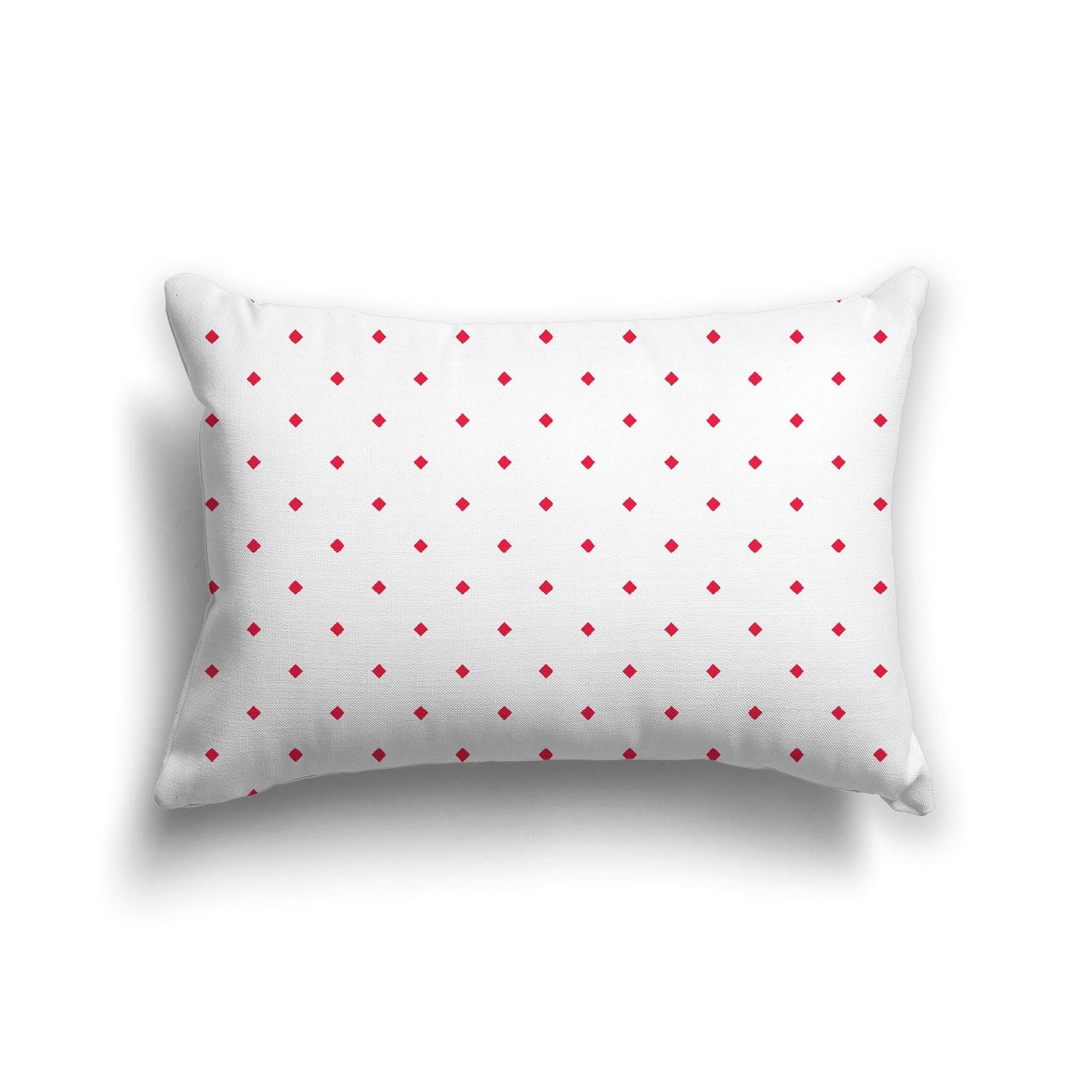 White Spun Polyester Throw Pillow with Red Diamonds on Front 25 x 18 inches / 63.5 x 66 cm