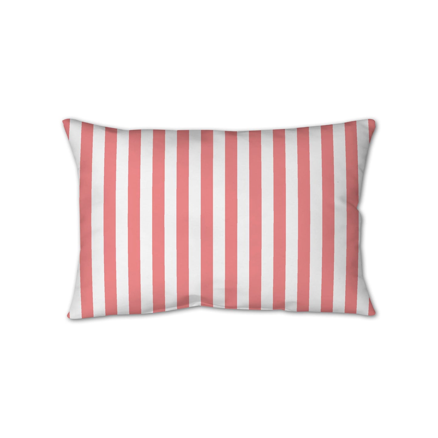 White Spun Polyester Throw Pillow with Pink Bars on Front 25 x 18 inches / 63.5 x 66 cm