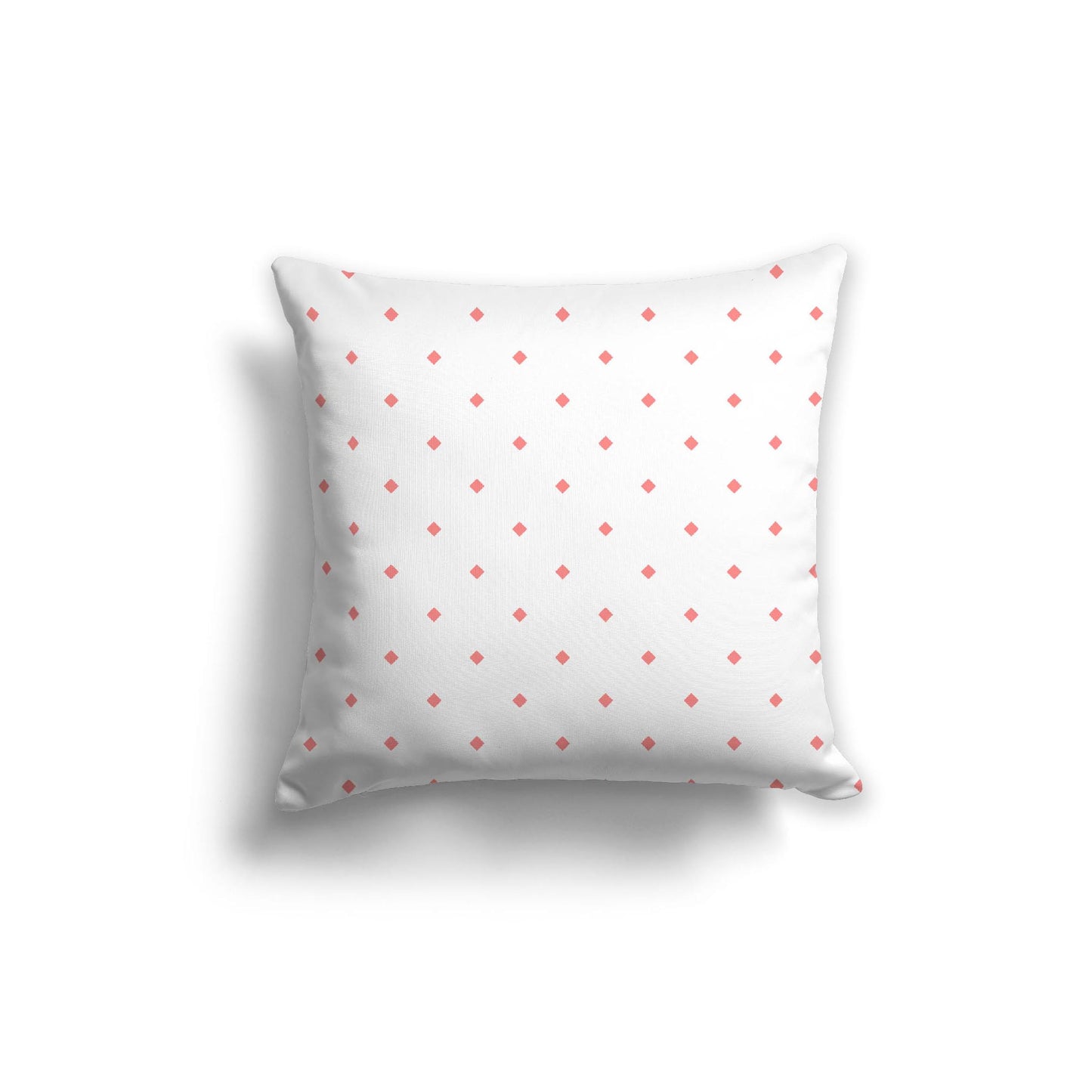 White Spun Polyester Throw Pillow with Pink Diamonds on Front 20 x 20 inches / 51 x 51 cm