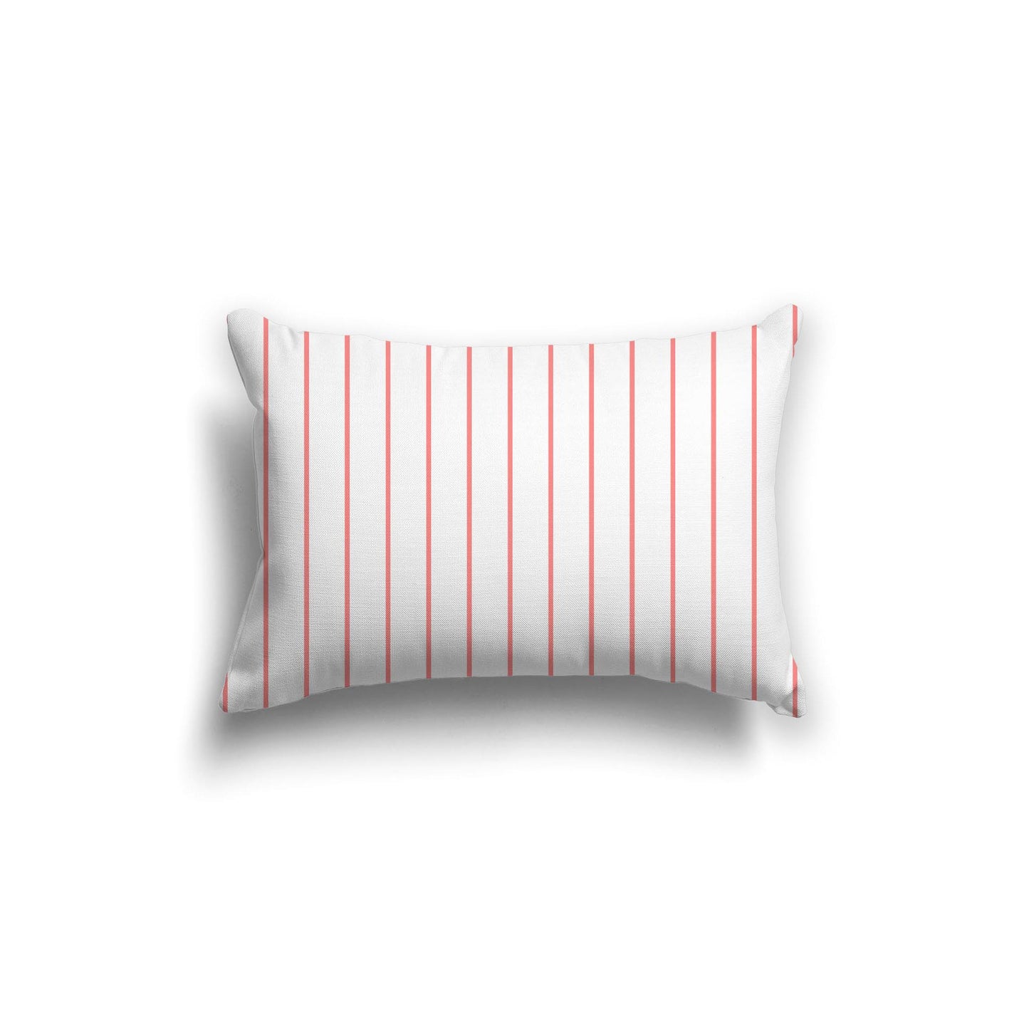 White Spun Polyester Throw Pillow with Fine Pink Stripes on Front 20 x 14 inches / 51 x 36 cm