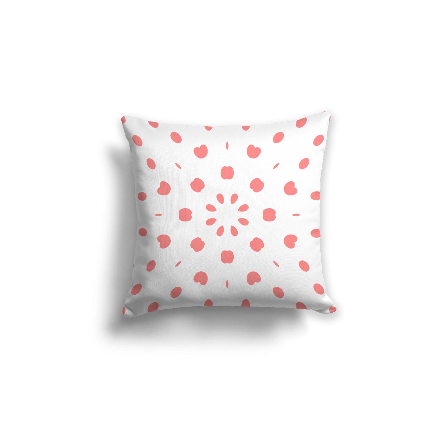 White Spun Polyester Throw Pillow with Pink Burst Pattern on Front 18 x 18 inches / 46 x 46 cm
