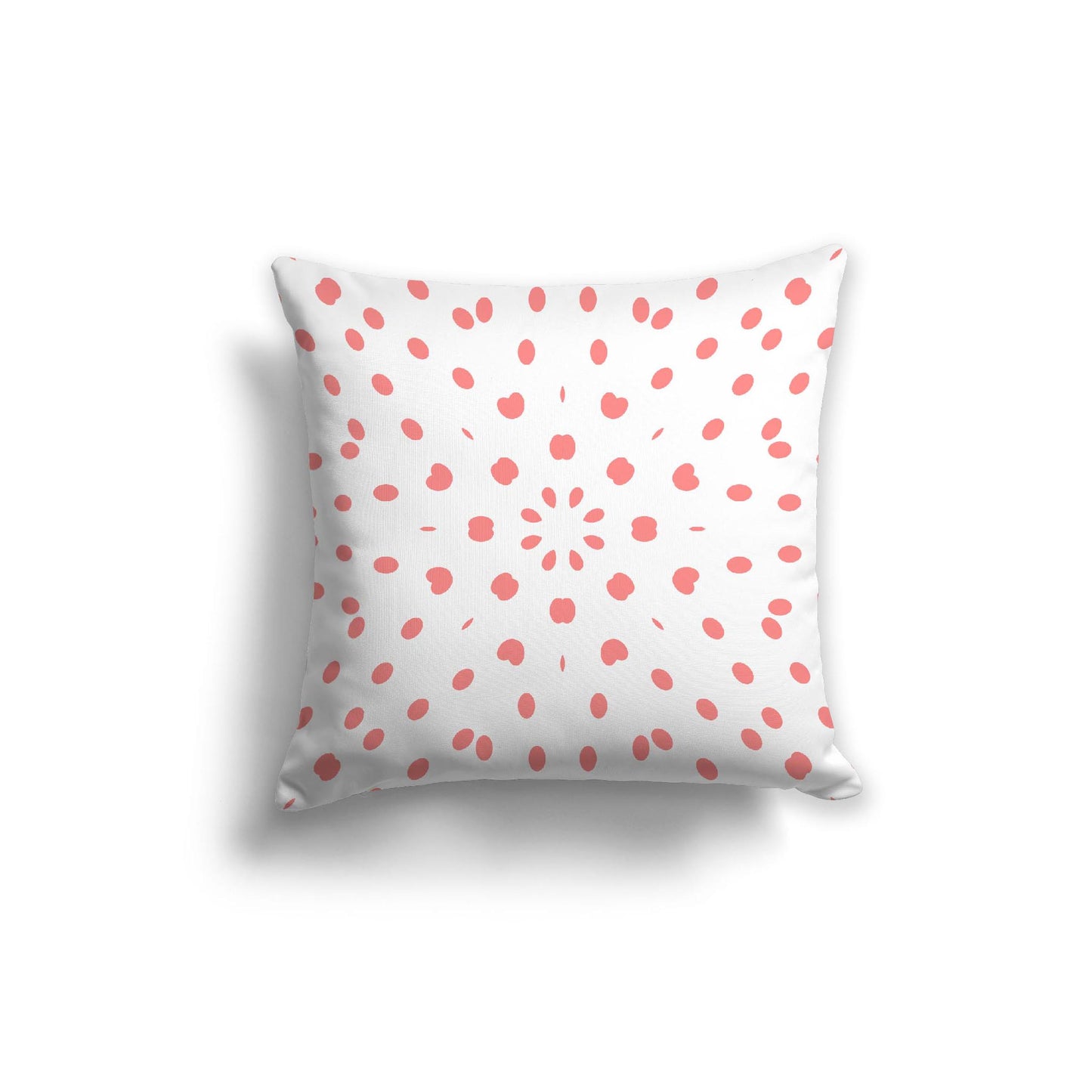 White Spun Polyester Throw Pillow with Pink Burst Pattern on Front 26 x 26 inches / 66 x 66 cm