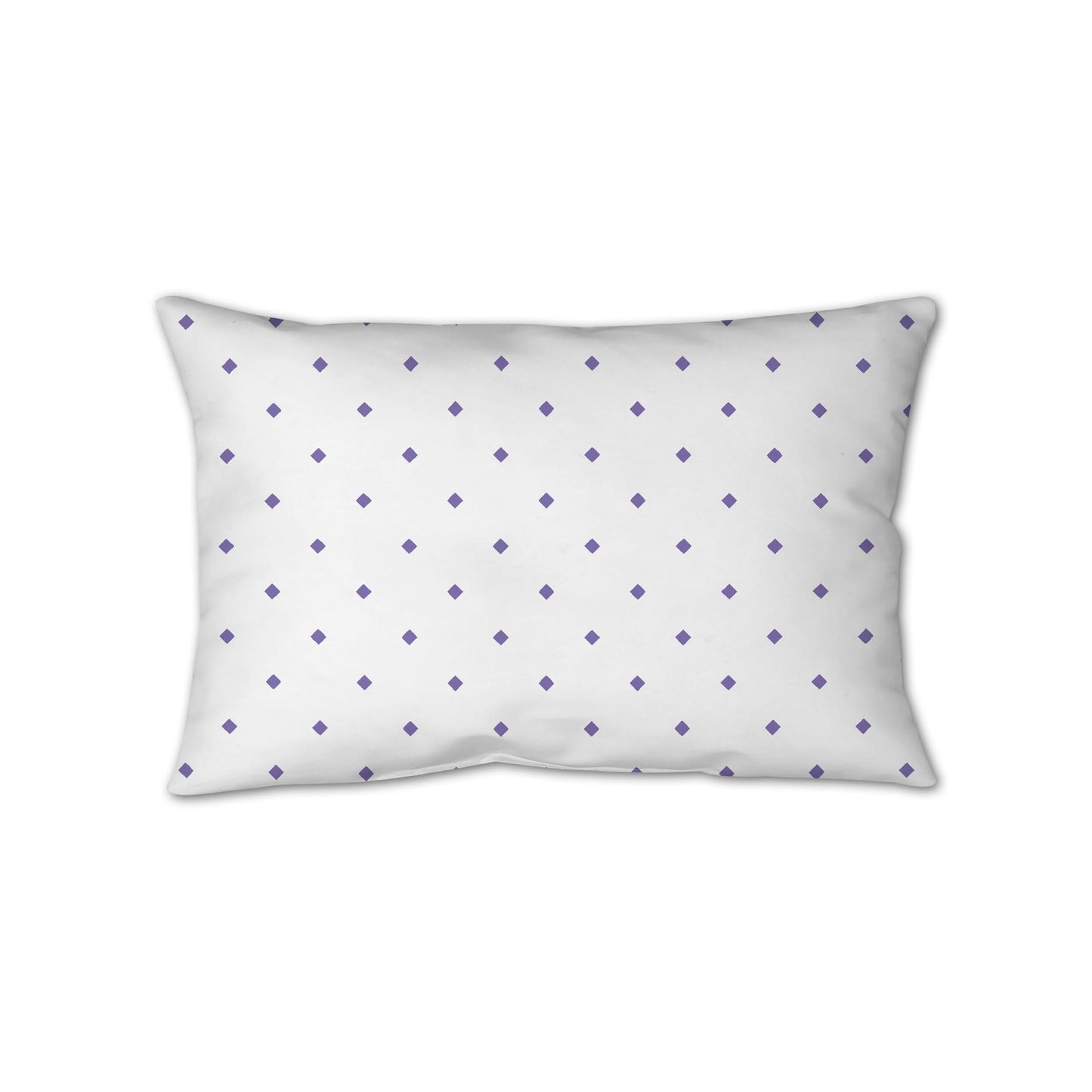 White Spun Polyester Throw Pillow with Purple Diamonds on Front 25 x 18 inches / 63.5 x 66 cm
