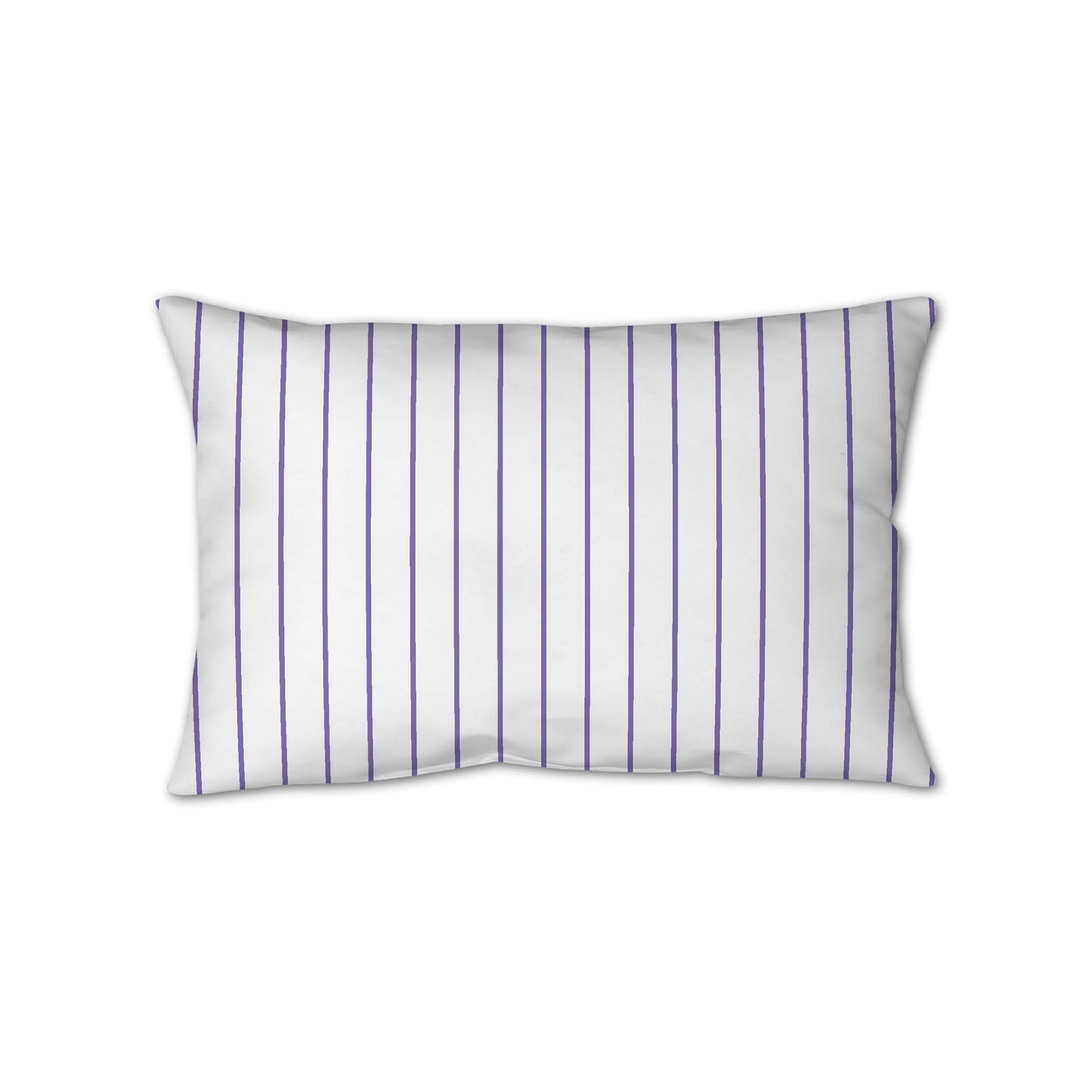 White Spun Polyester Throw Pillow with Fine Purple Stripes on Front 25 x 18 inches / 63.5 x 66 cm