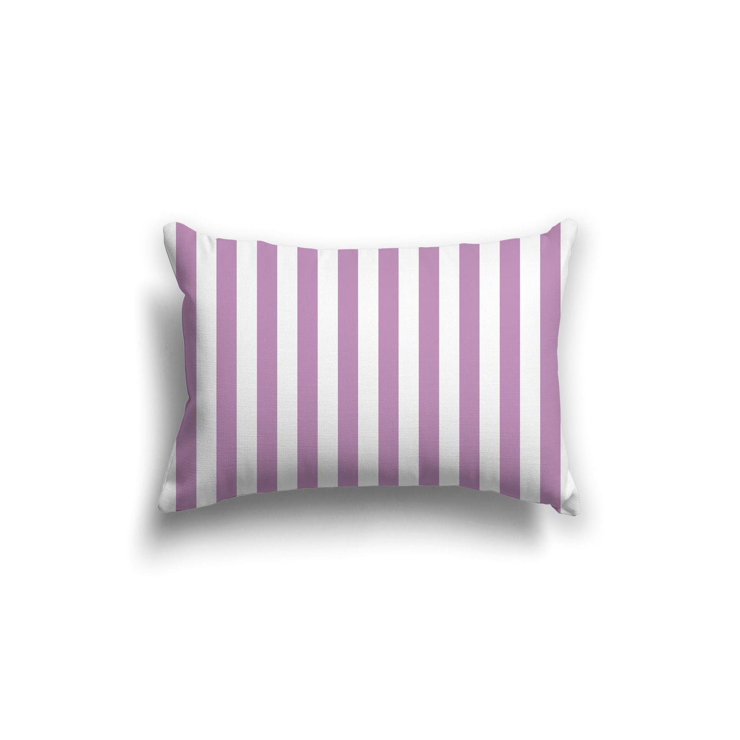 White Spun Polyester Throw Pillow with Mauve Bars on Front 20 x 14 inches / 51 x 36 cm