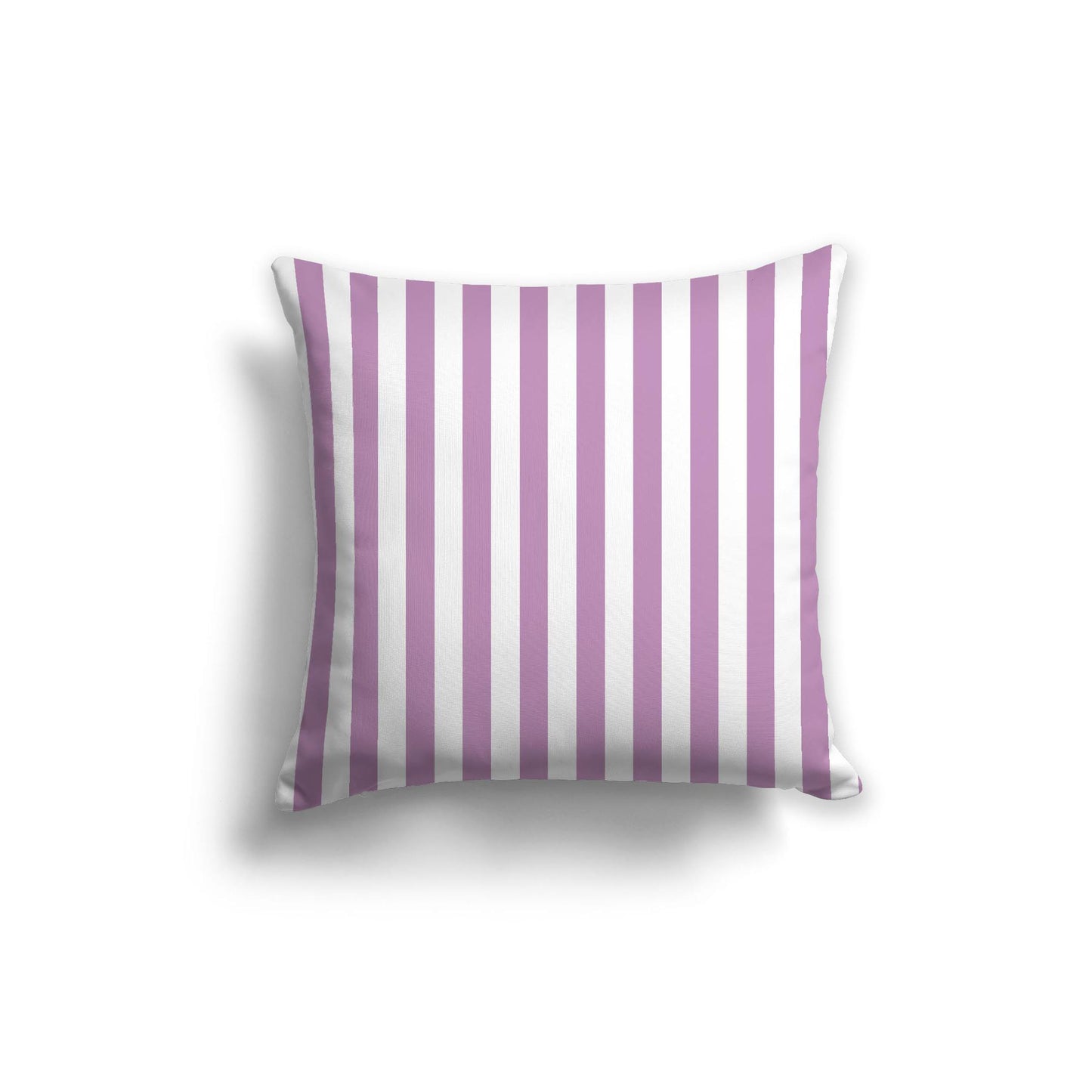 White Spun Polyester Throw Pillow with Mauve Bars on Front 20 x 20 inches / 51 x 51 cm
