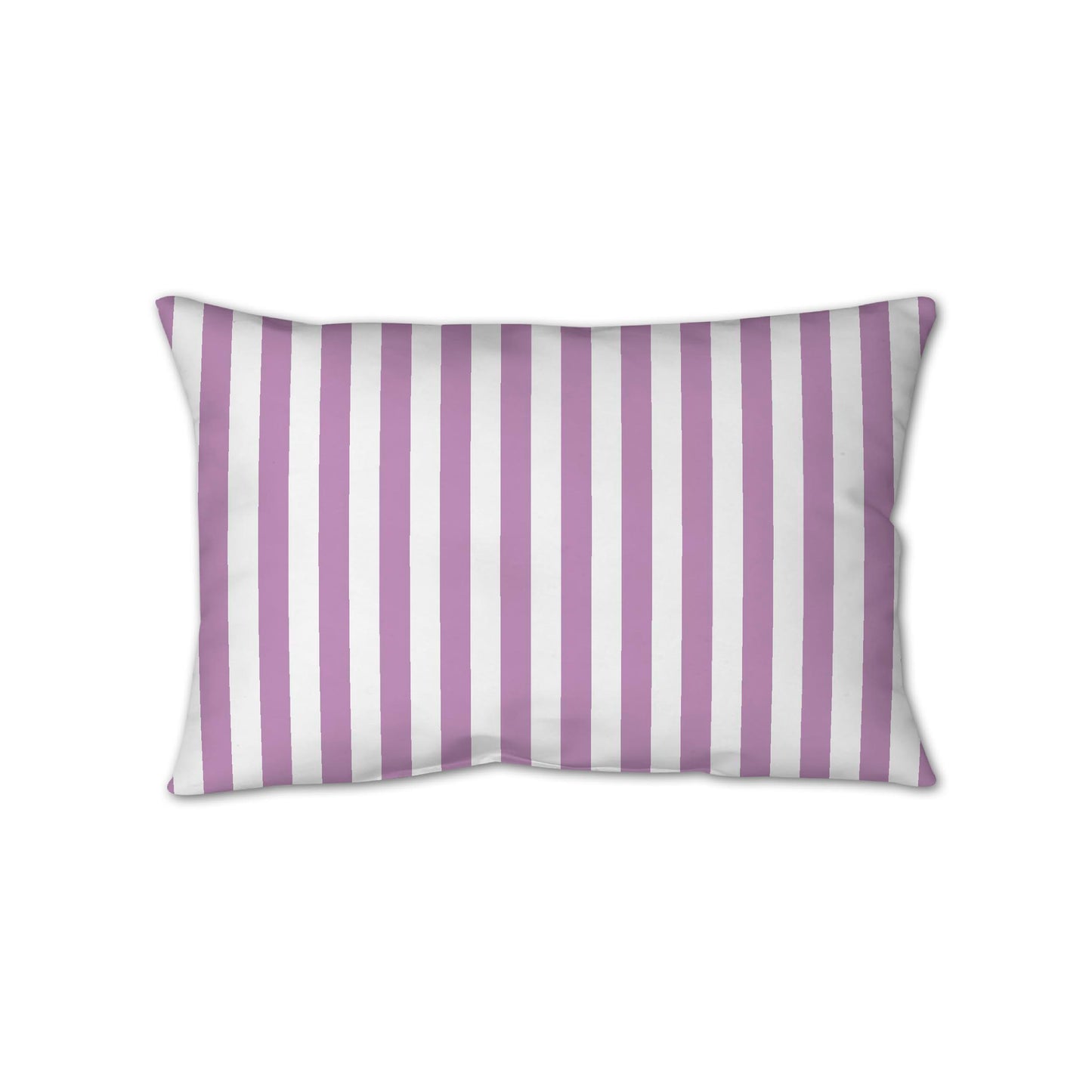 White Spun Polyester Throw Pillow with Mauve Bars on Front 25 x 18 inches / 63.5 x 66 cm