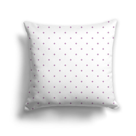 White Spun Polyester Throw Pillow with Mauve Diamonds on Front, USCU-1360-101